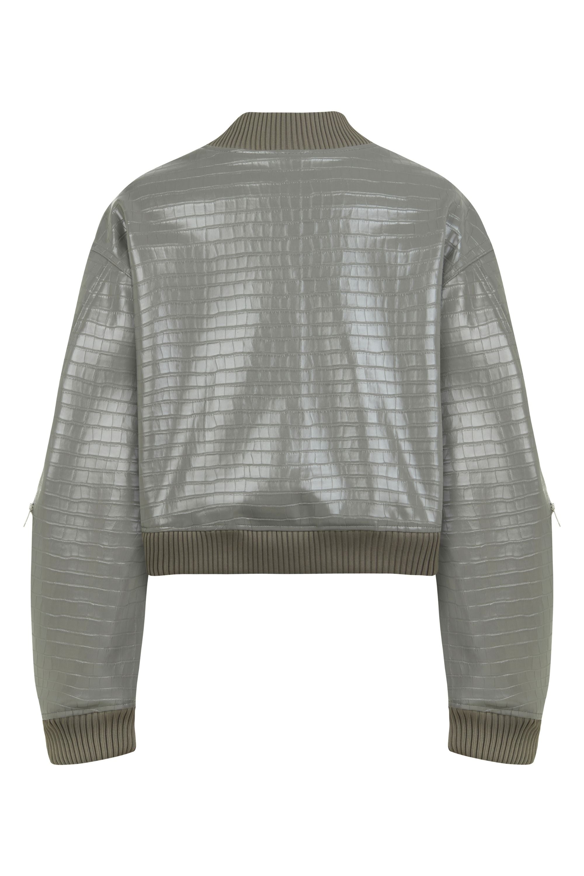 Faux Leather Bomber Jacket (Final Sale)