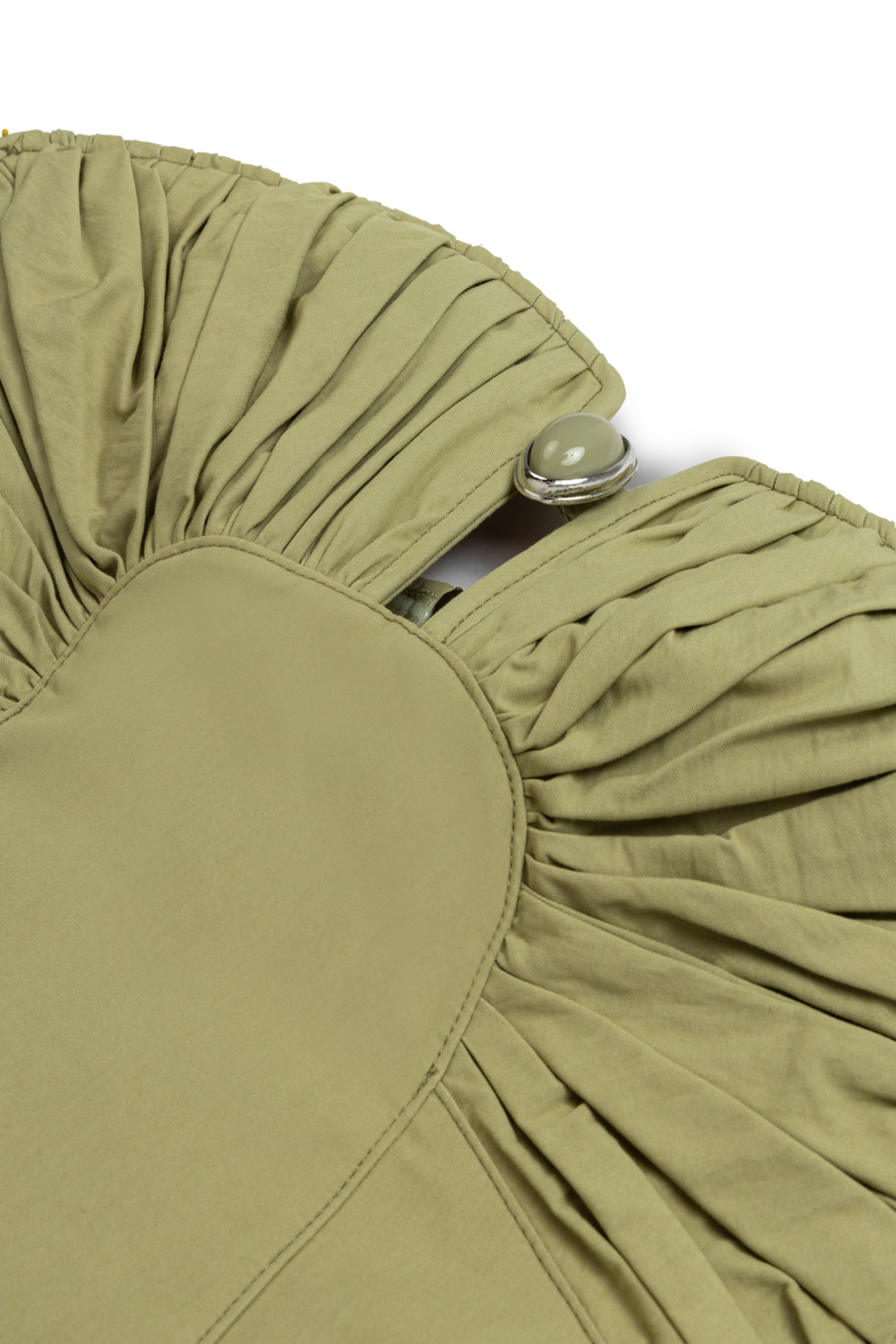 Almond-Accented Strapless Crop Top