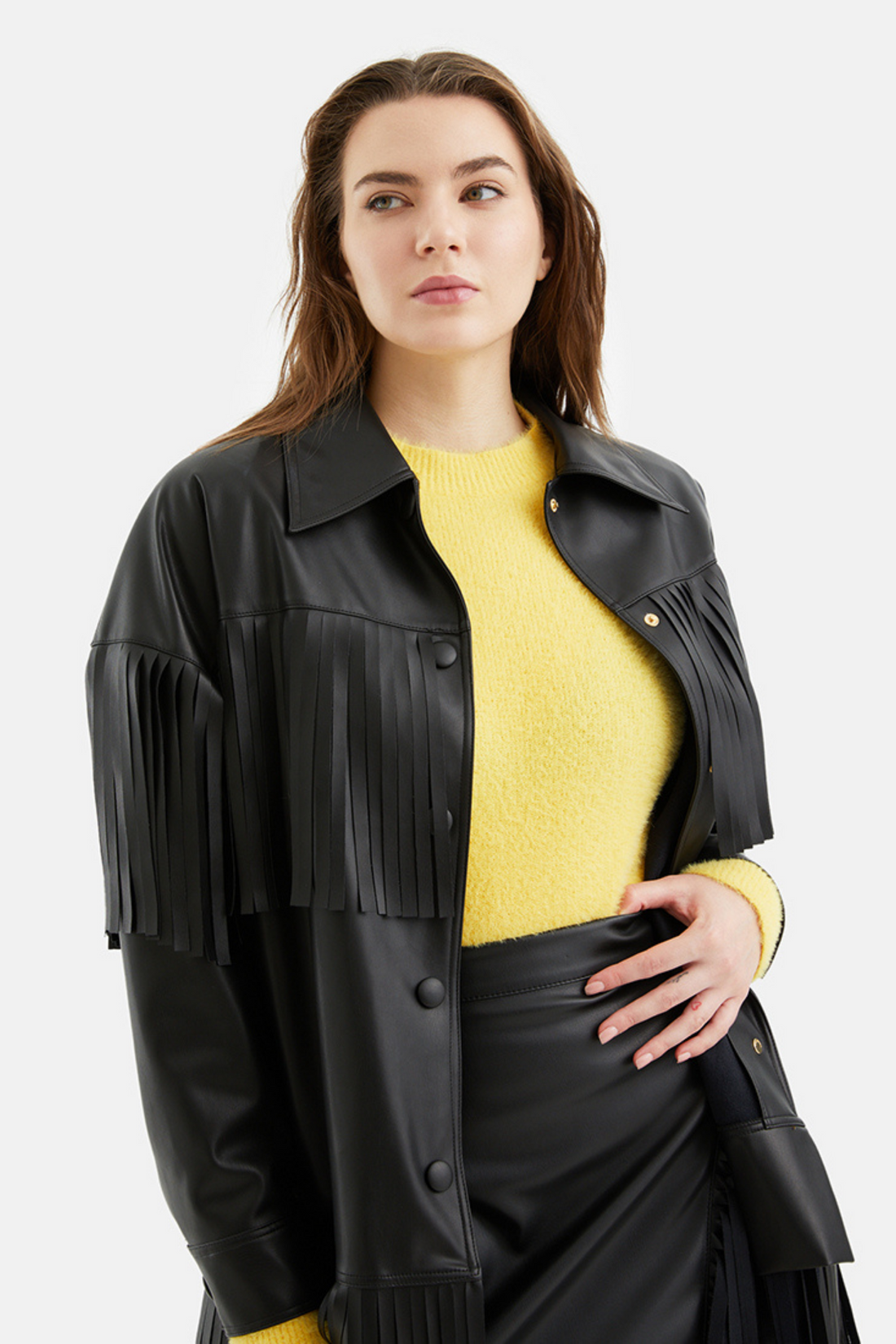 Fringe Faux Suede Jacket