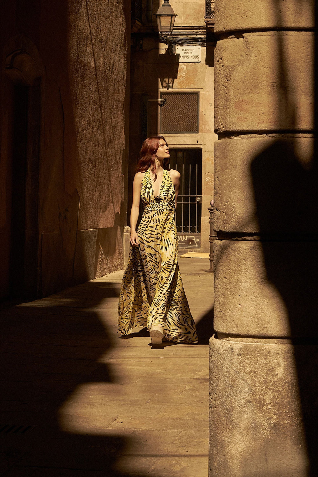 Ankle Length Dress with Accessory Detail (Final Sale)