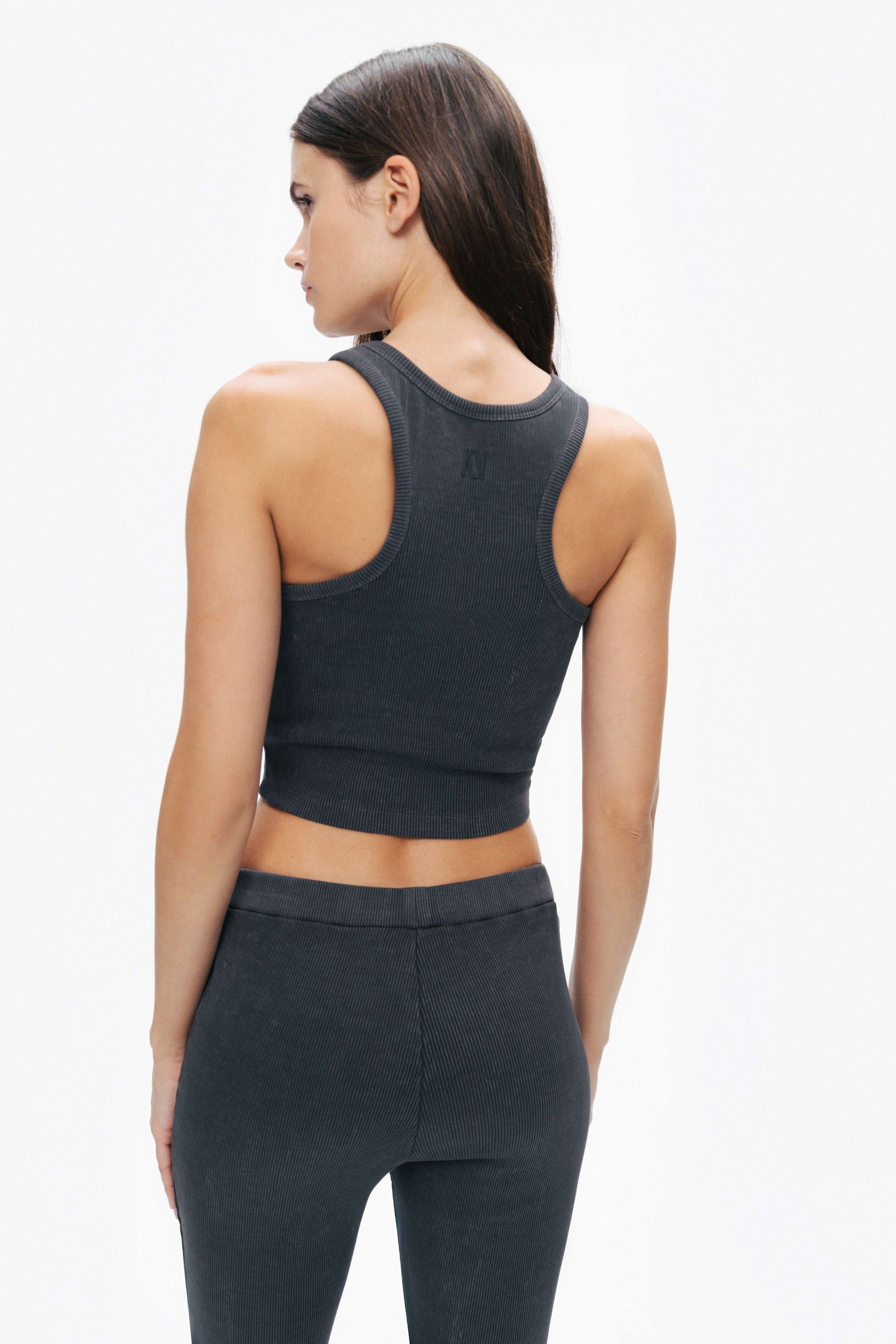 Anthracite Ribbed Crop Top