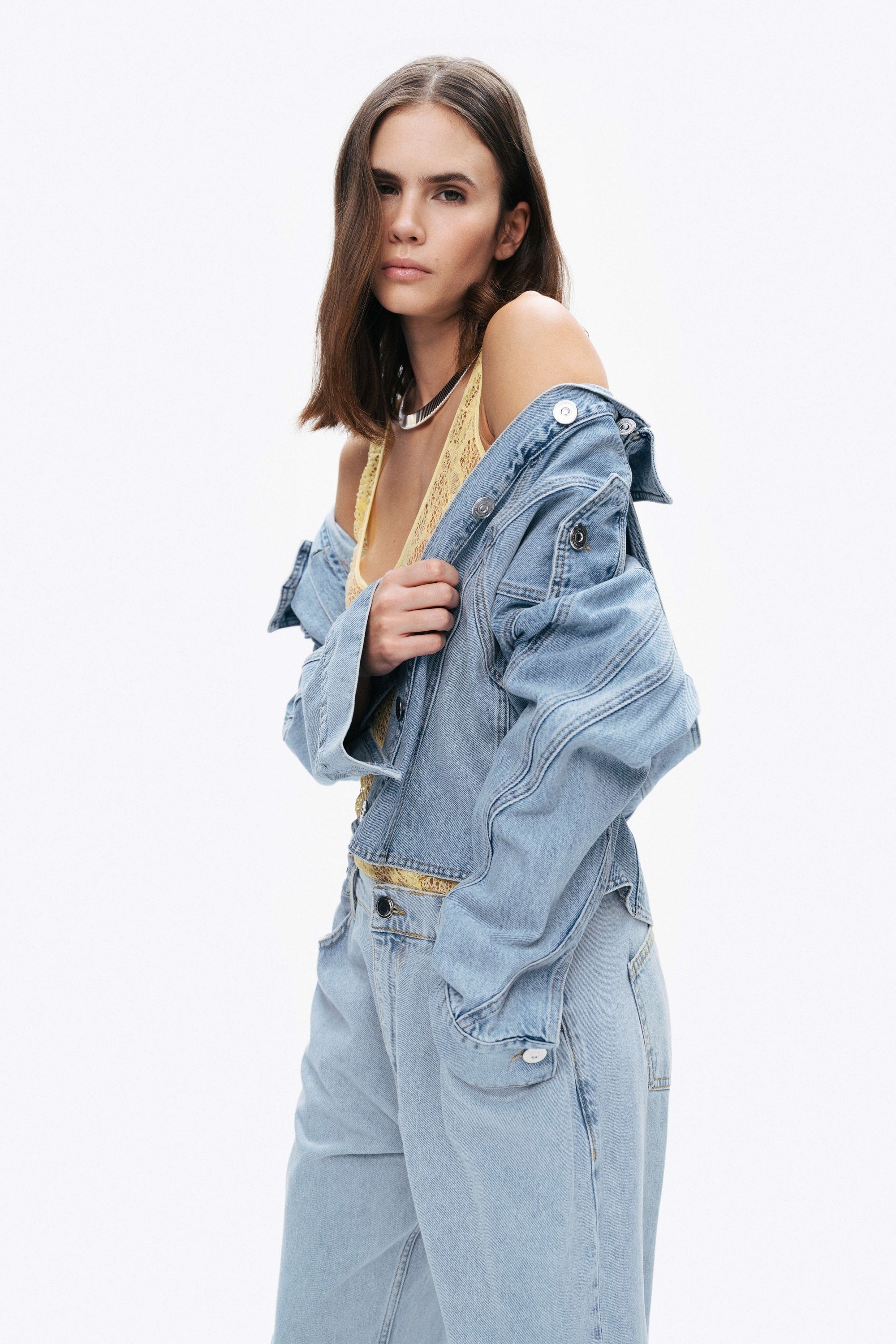 Blue Hooded Denim Jacket