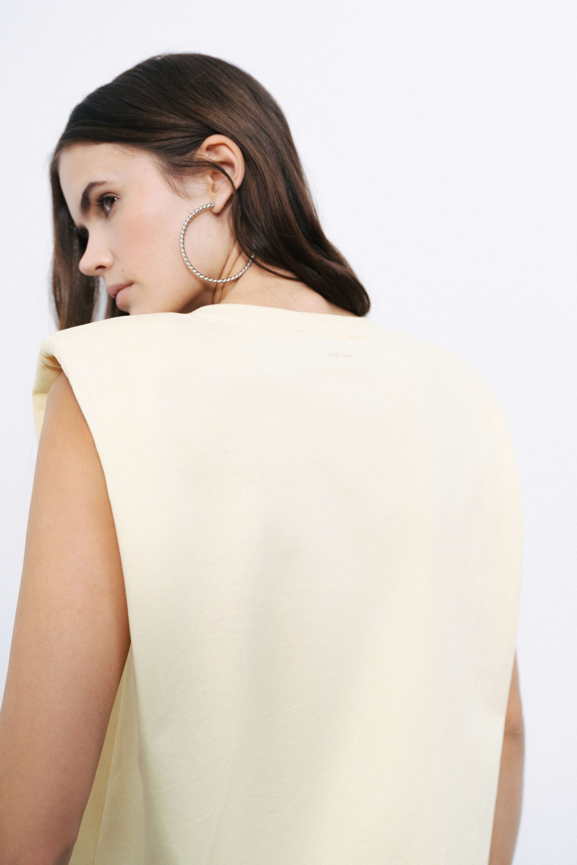 Yellow Padded Basic T-Shirt