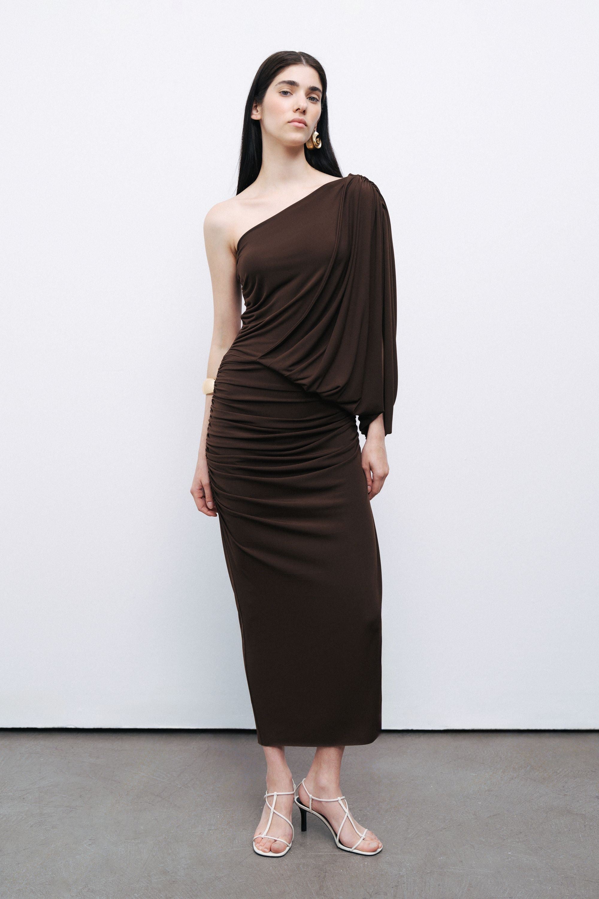 Draped Detail Maxi Dress