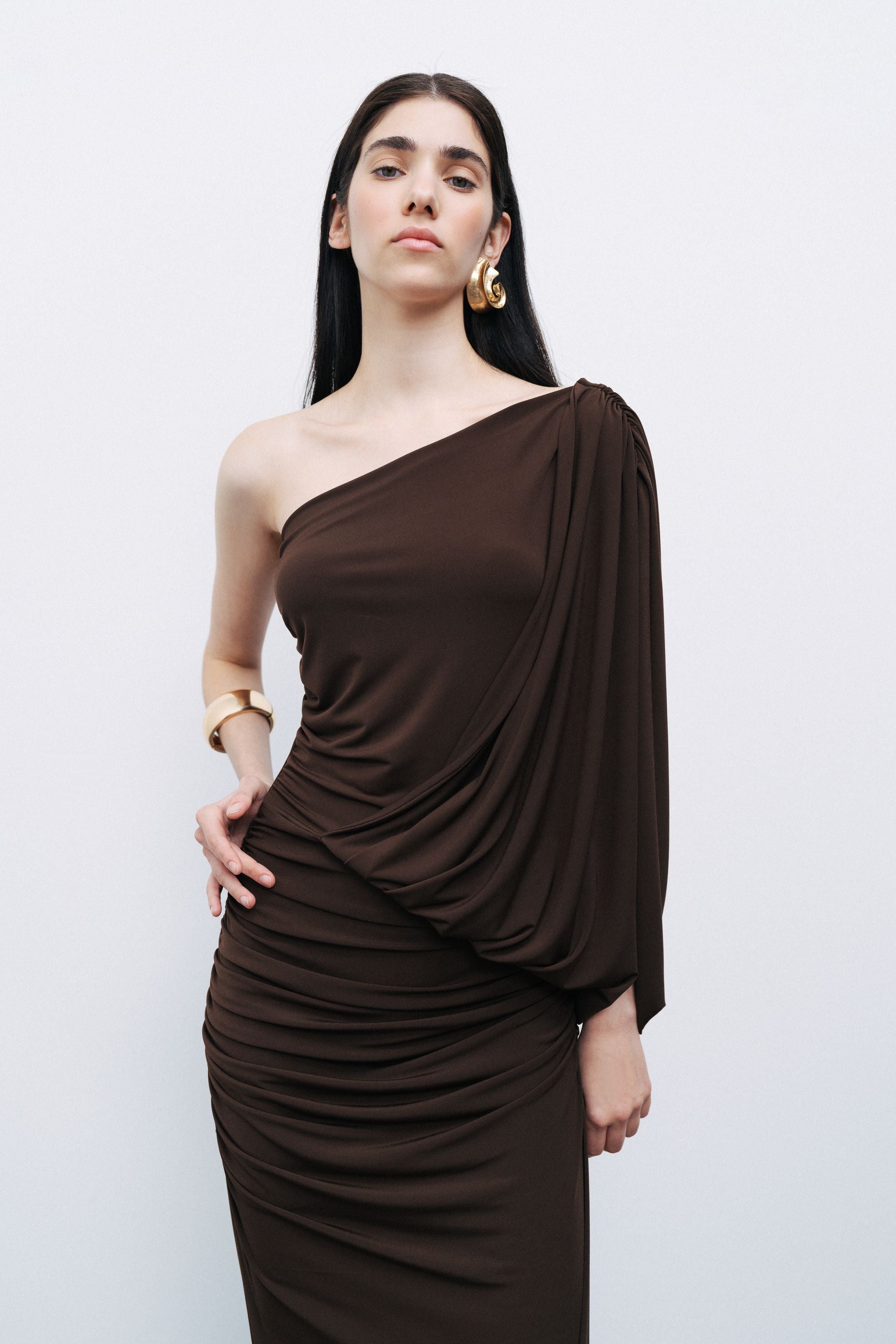 Draped Detail Maxi Dress
