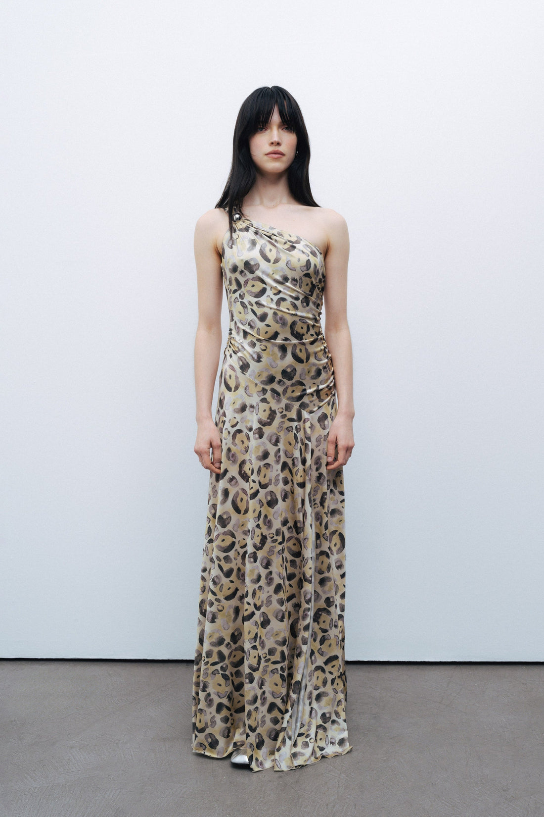 One Shoulder Printed Maxi Dress