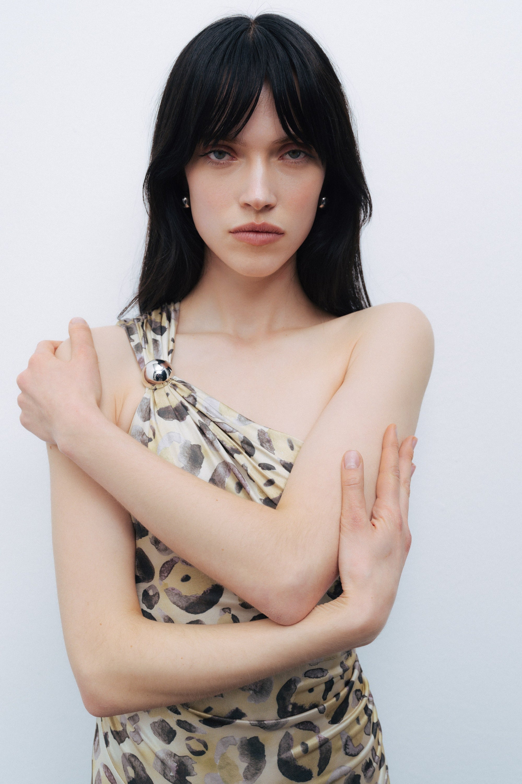 One Shoulder Printed Maxi Dress