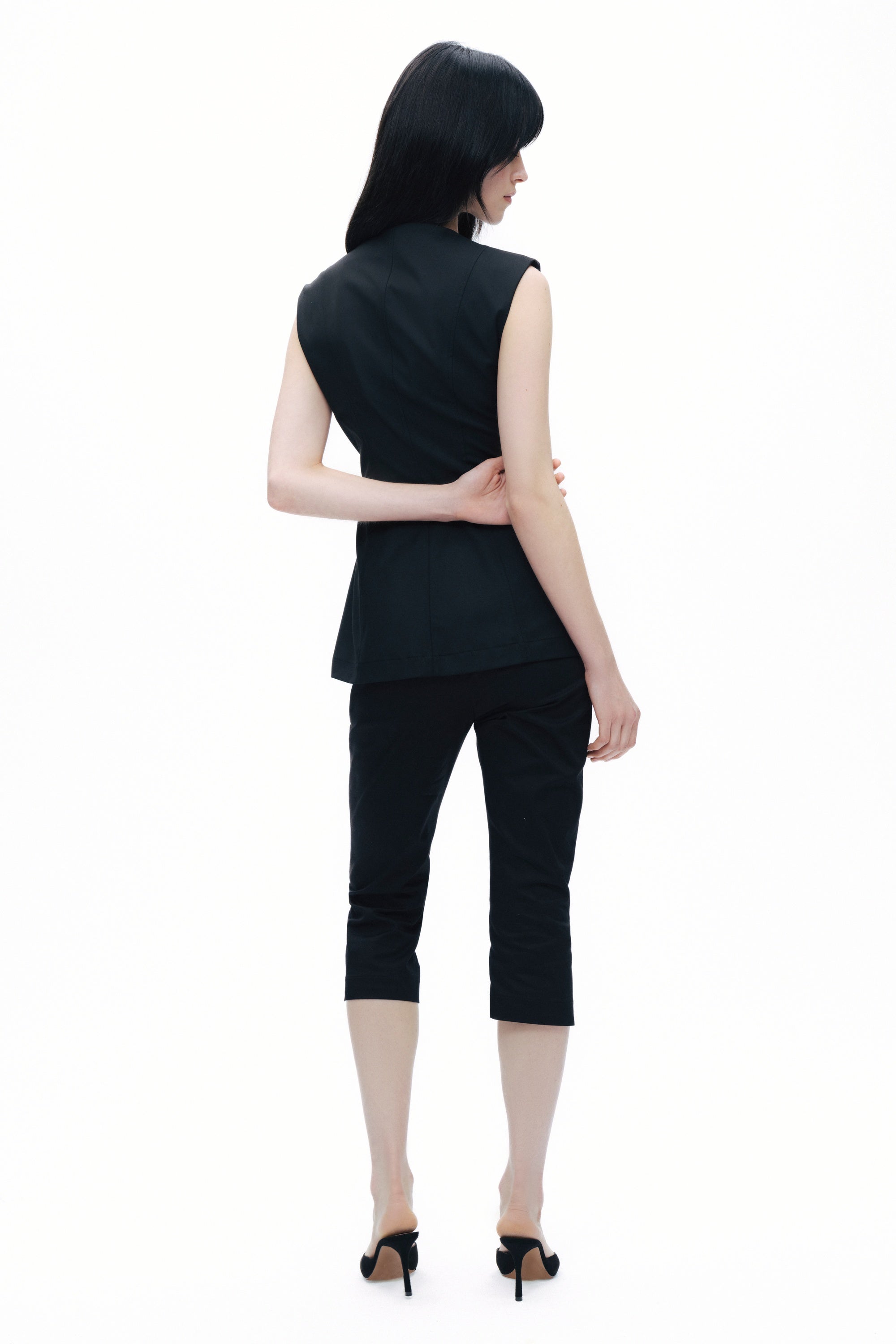 Black Metal Accessory Detailed Vest