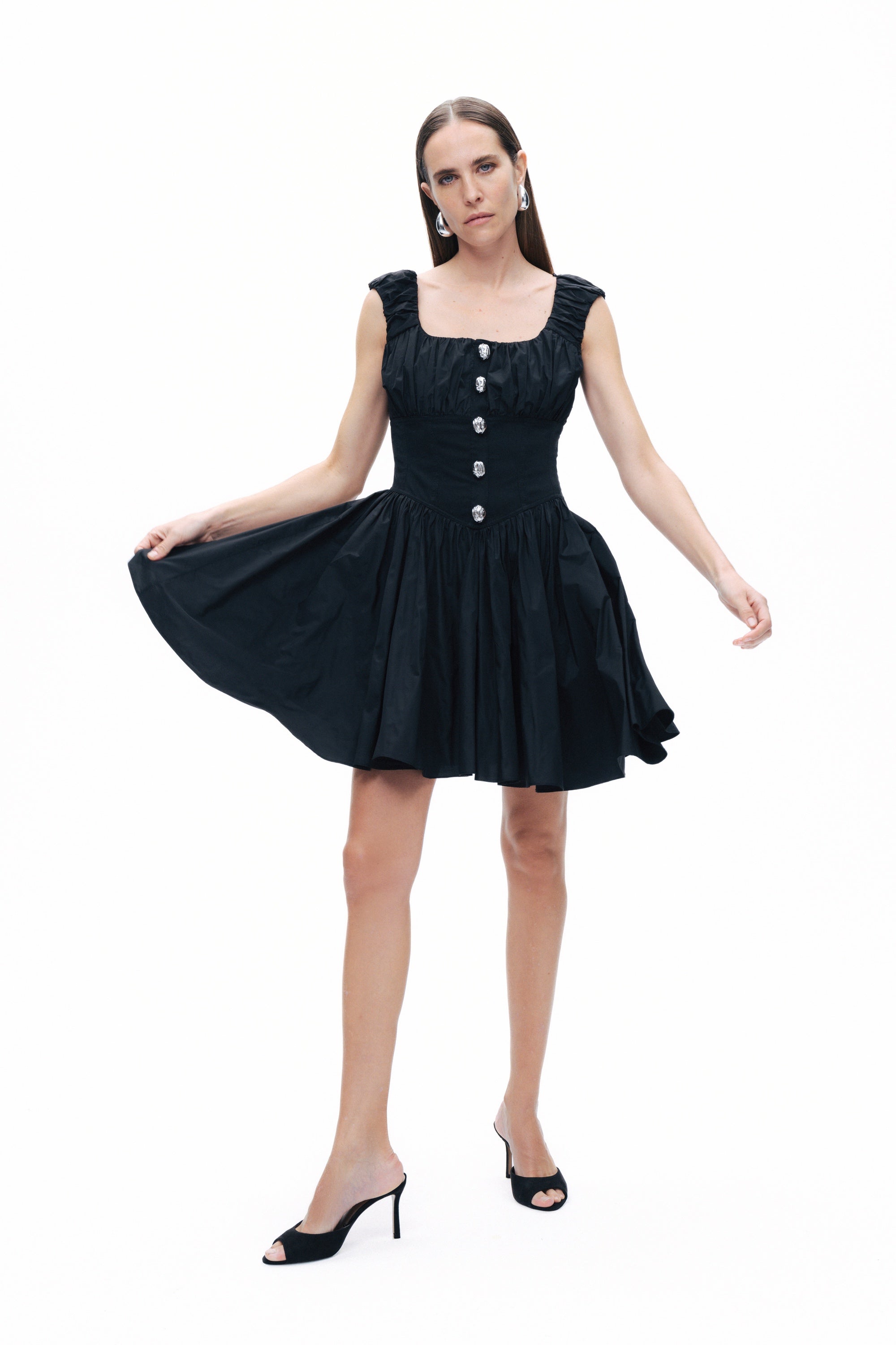 Black Corset Design Mini Dress