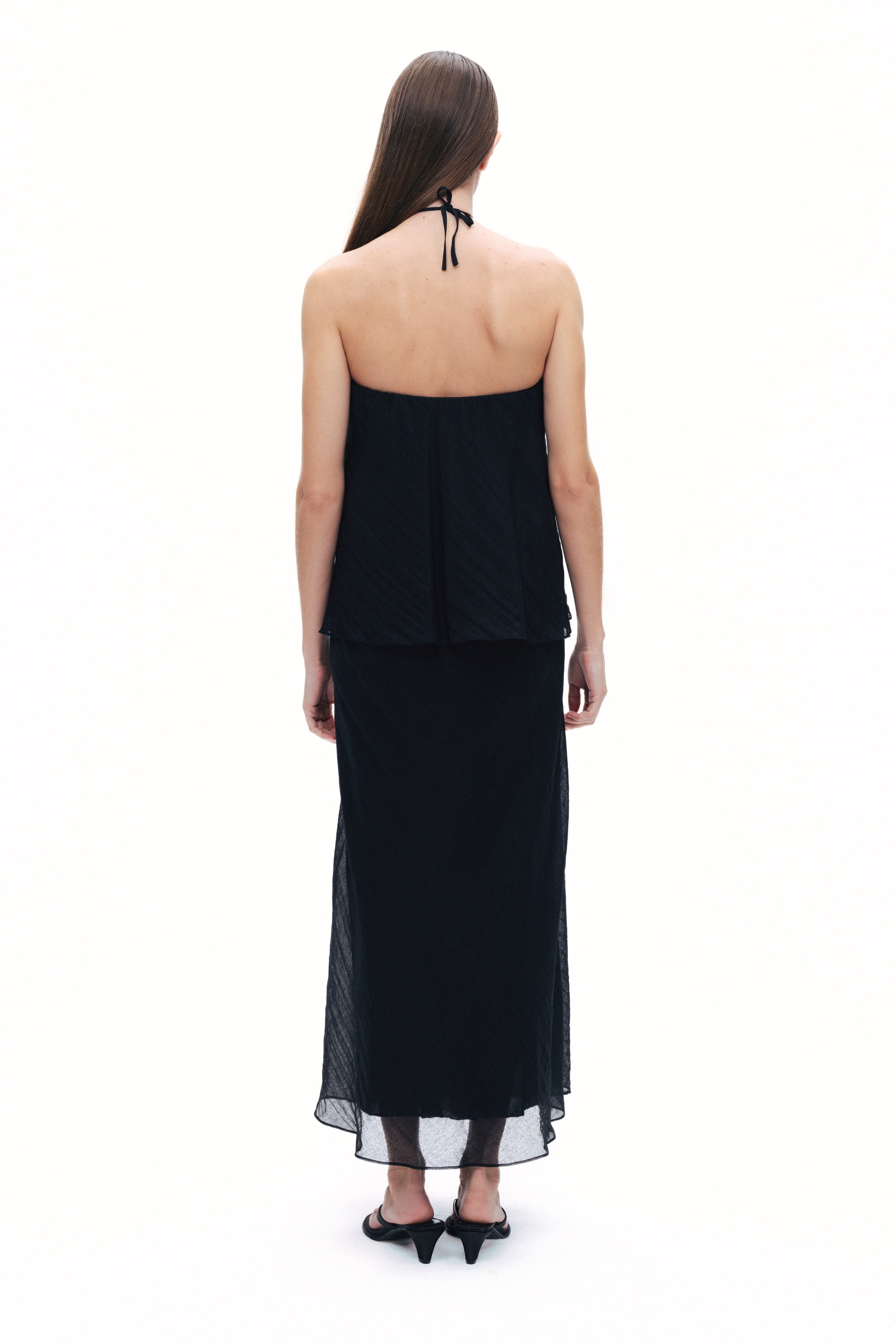 Black Halter Neck Maxi Dress