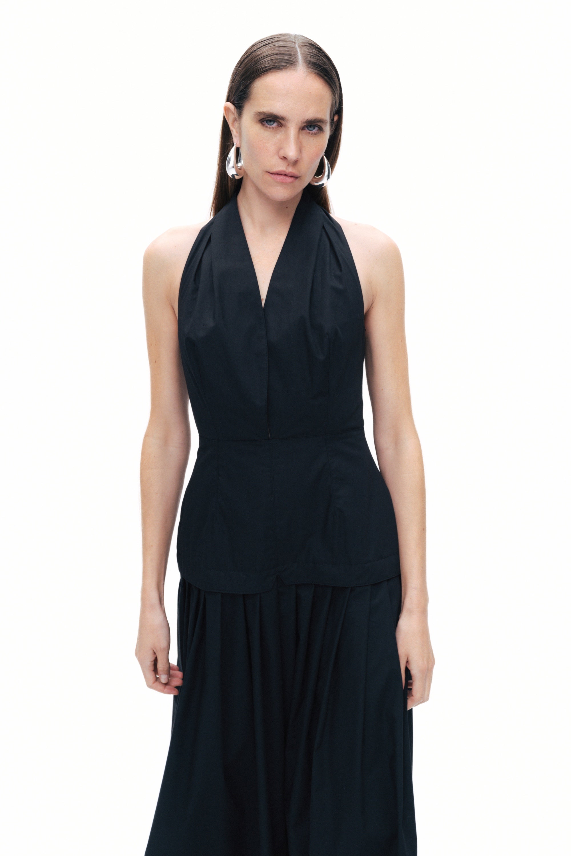 Black Halter Neck Maxi Dress