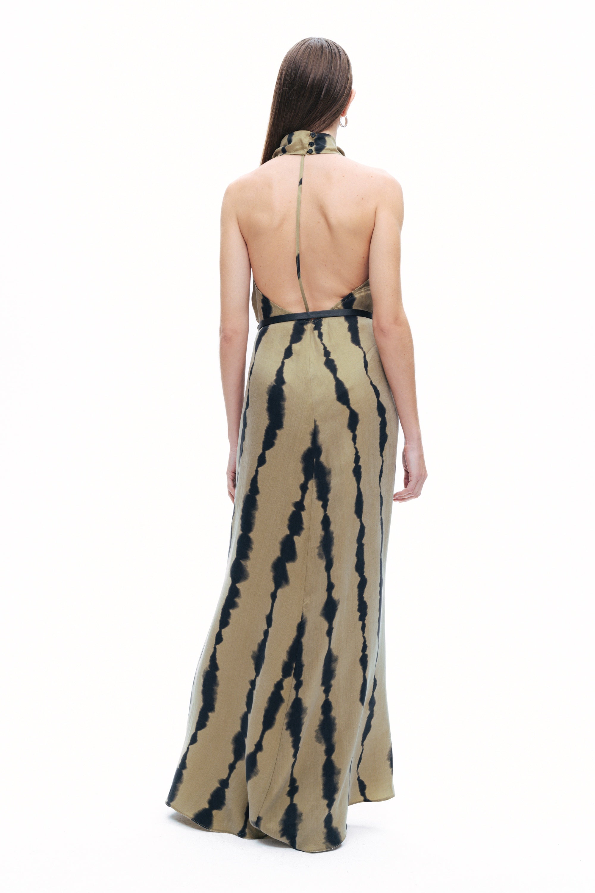 Belt Detailed Printed Maxi Dress