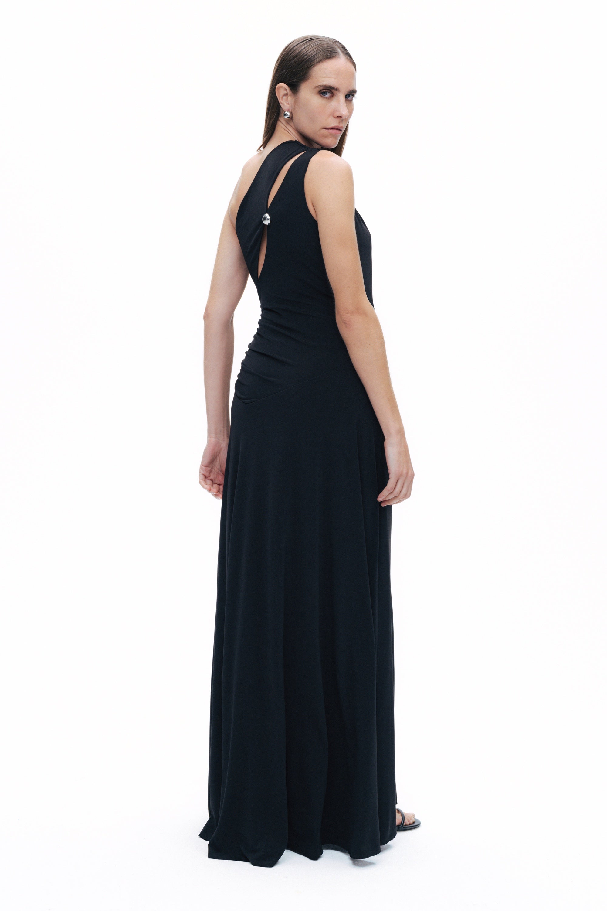 Black One Shoulder Maxi Dress