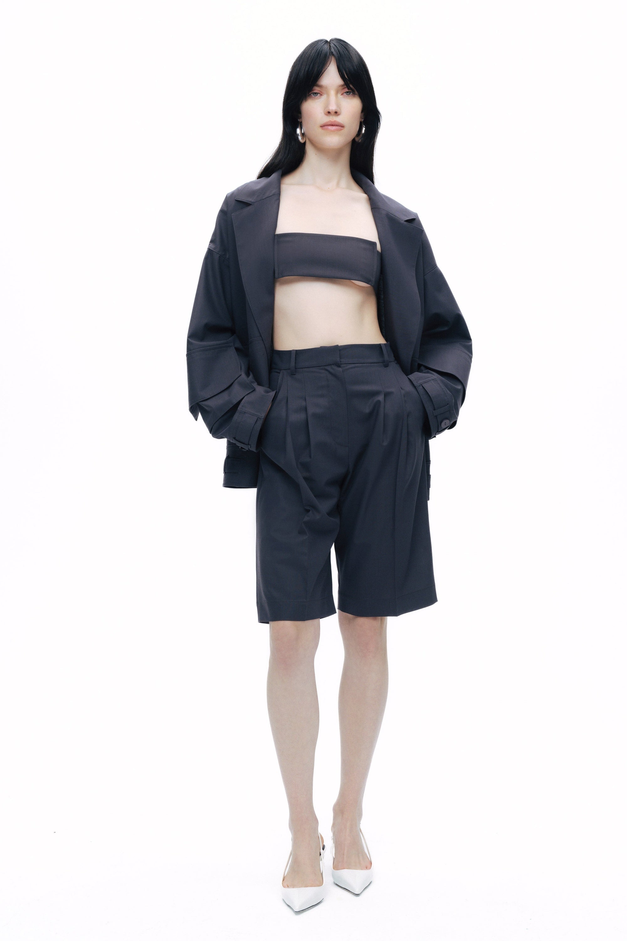 Anthracite Oversize Cargo Pocket Jacket