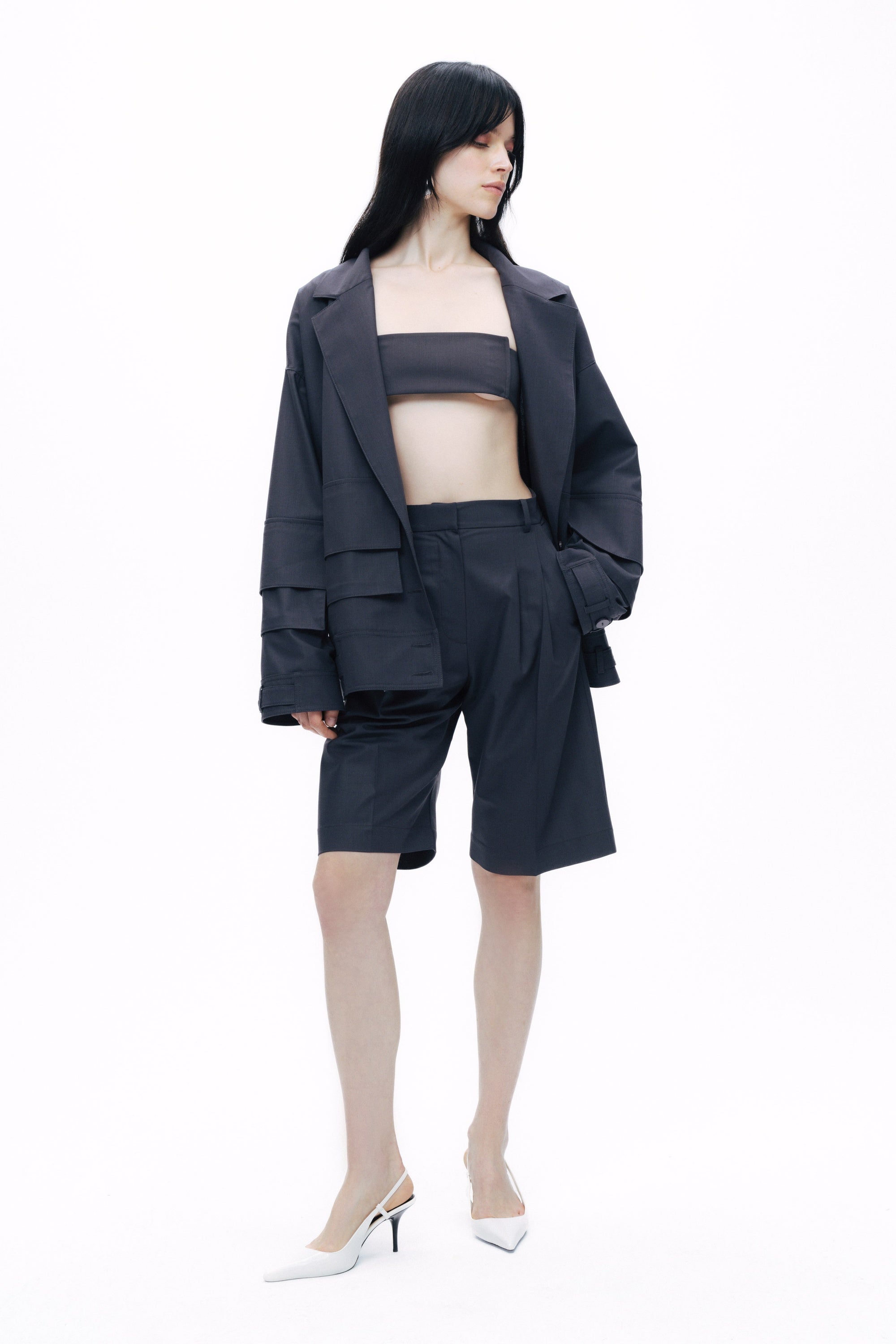 Anthracite Oversize Cargo Pocket Jacket