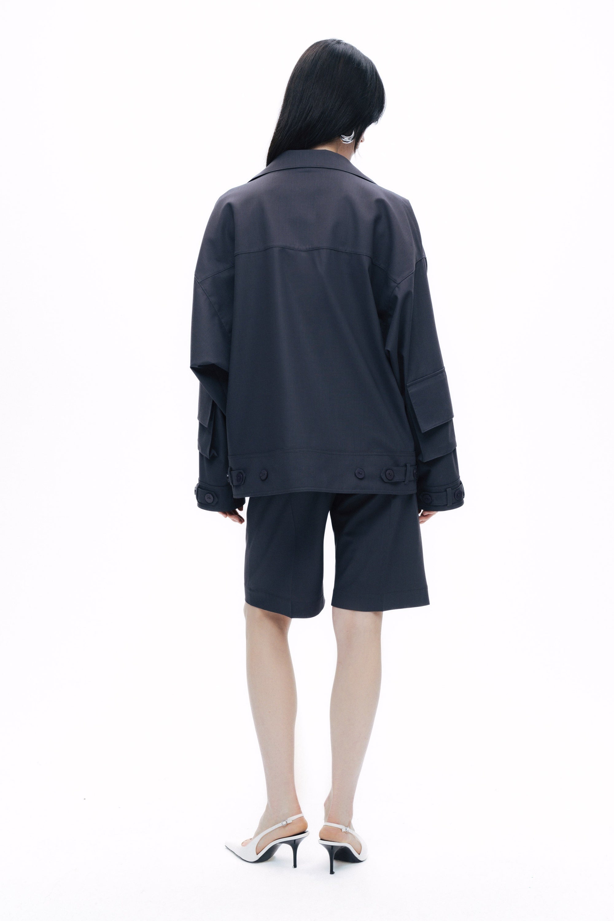 Anthracite Oversize Cargo Pocket Jacket