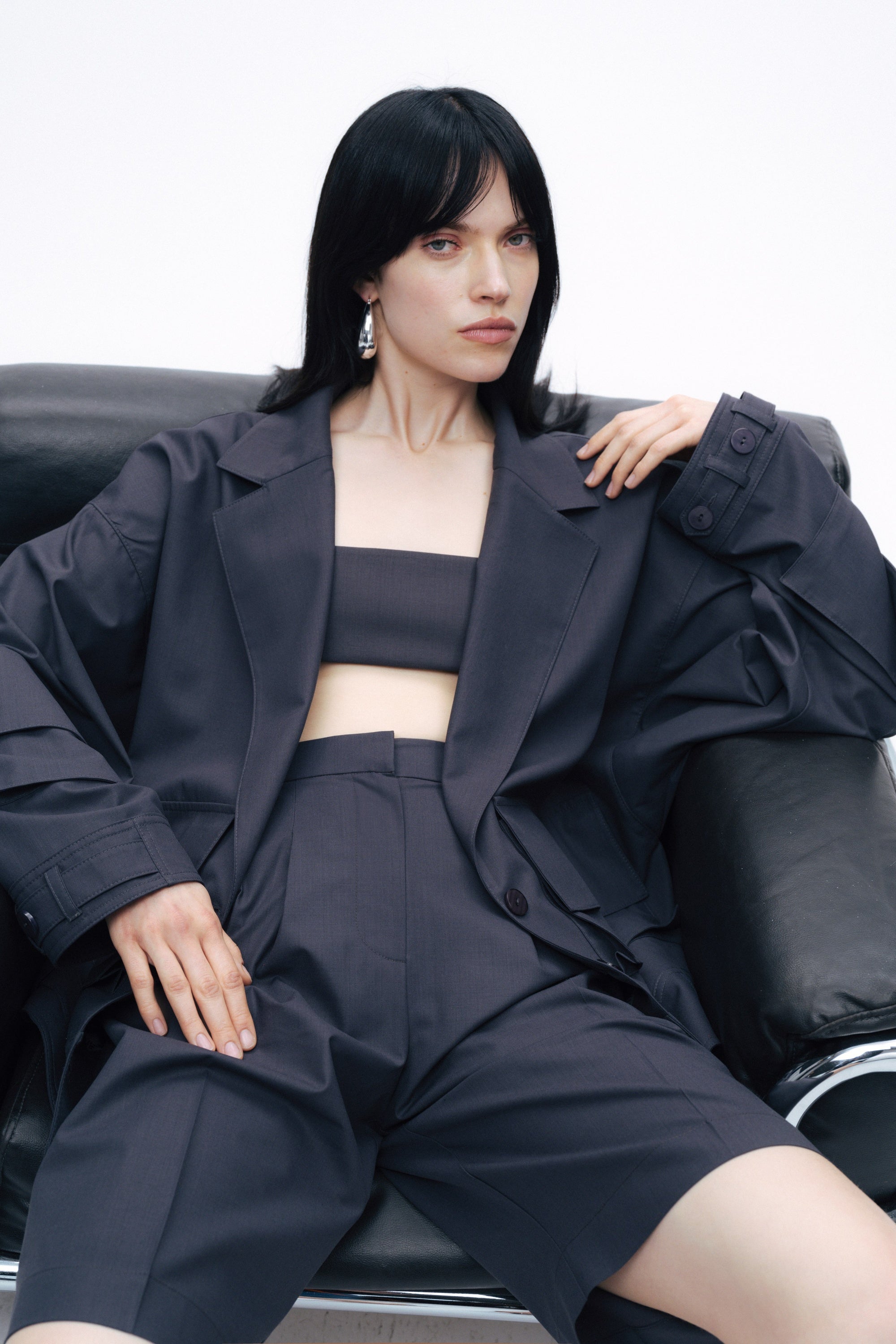 Anthracite Oversize Cargo Pocket Jacket