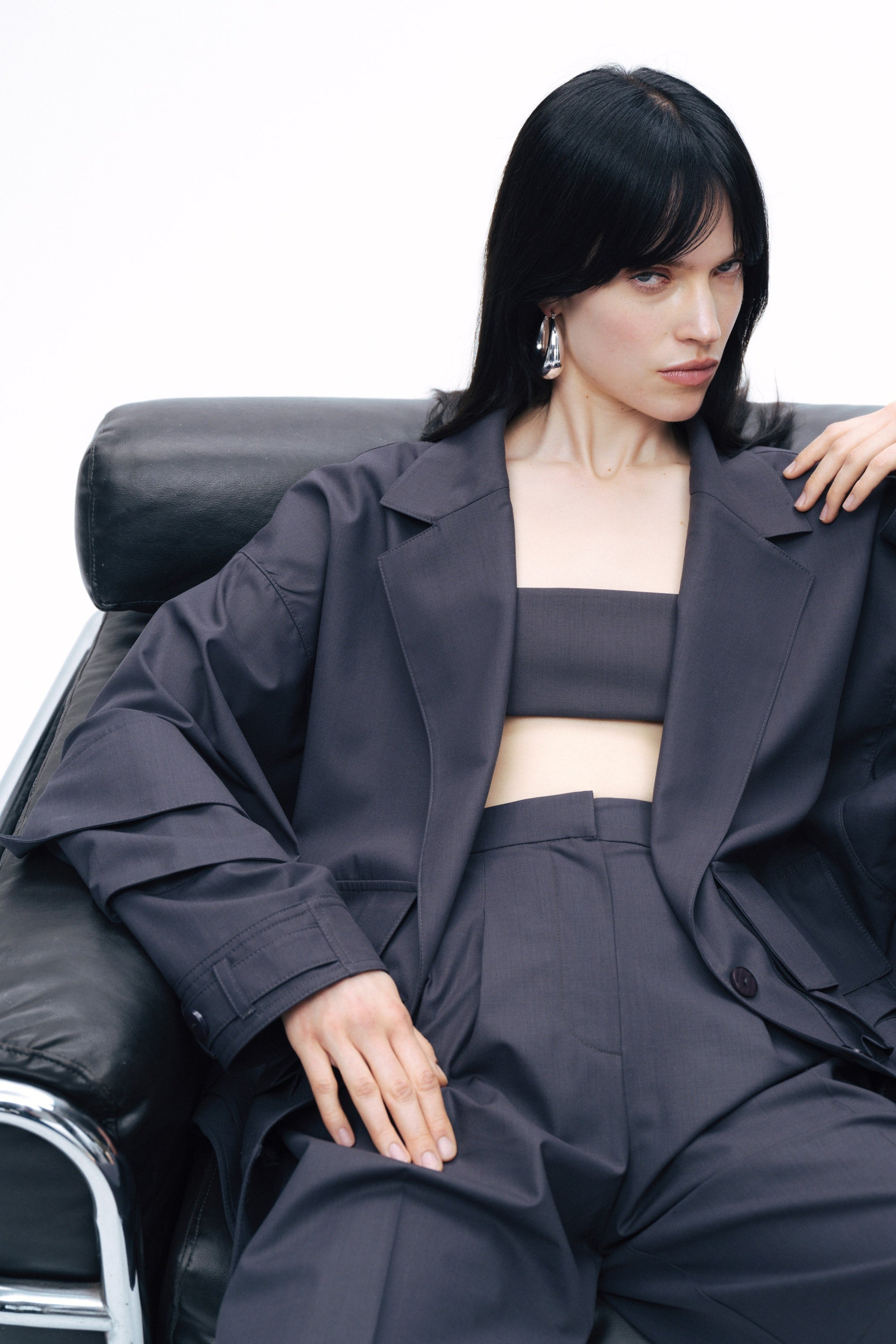 Anthracite Oversize Cargo Pocket Jacket