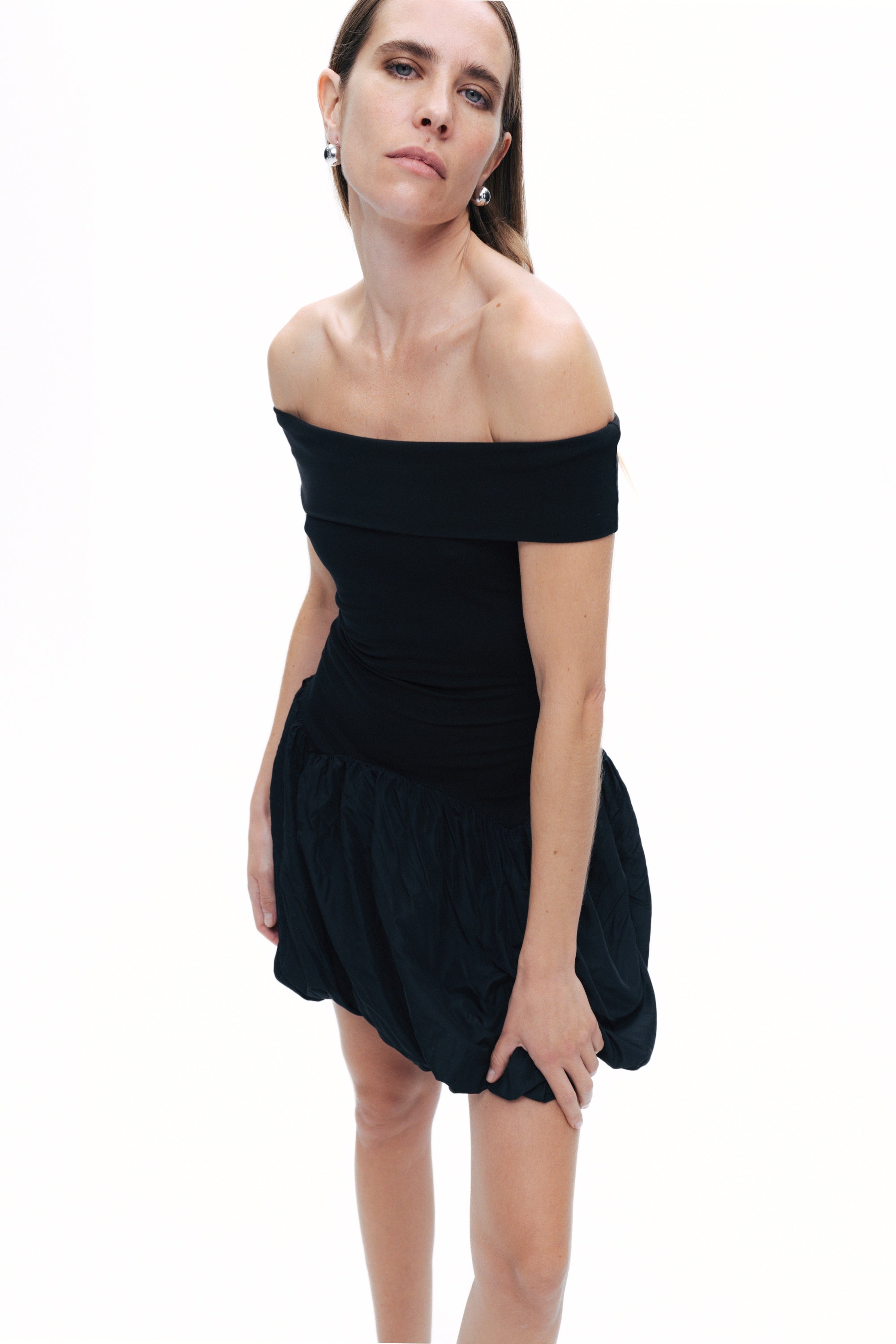 Black Off The Shoulder Mini Dress