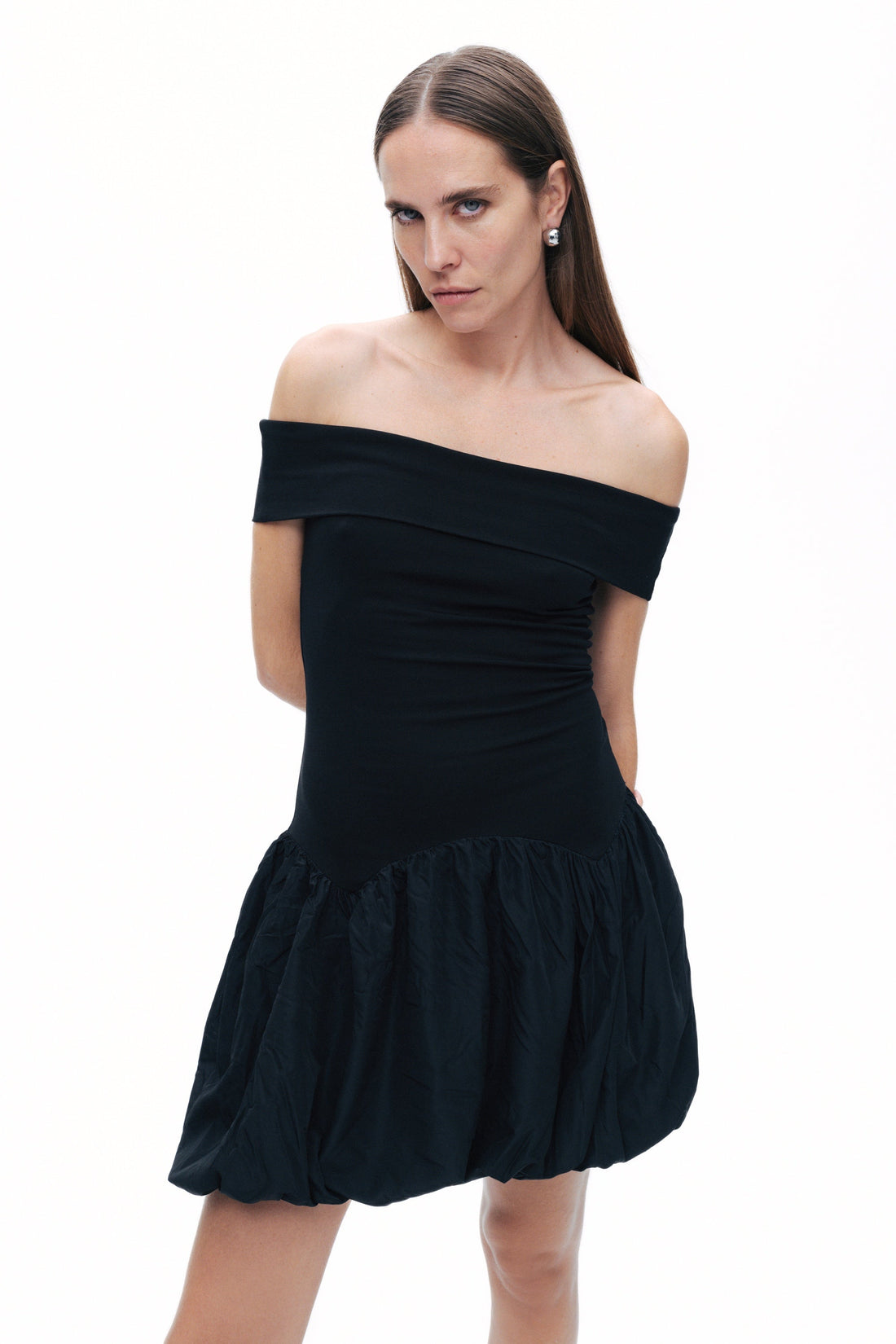 Black Off The Shoulder Mini Dress