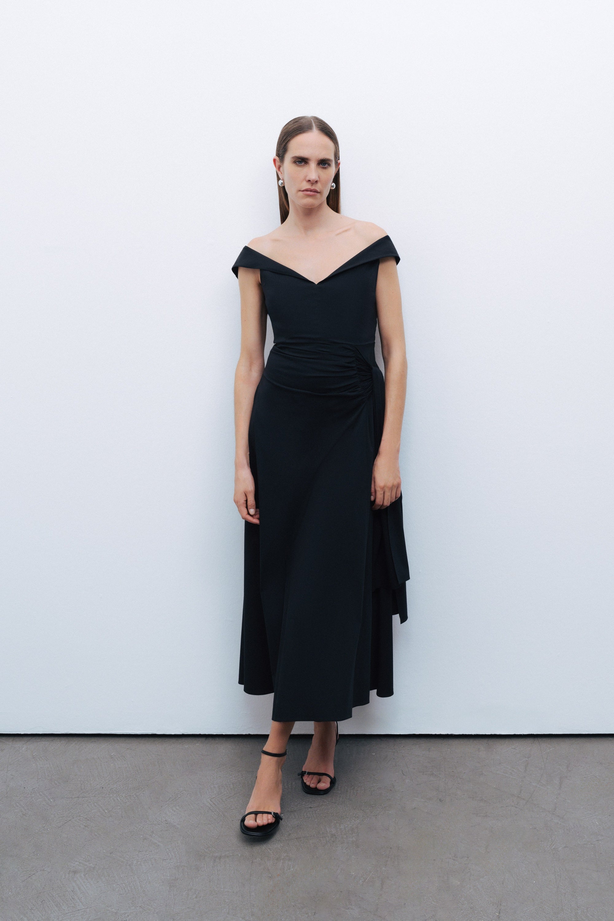 Black Tie Detail Midi Dress