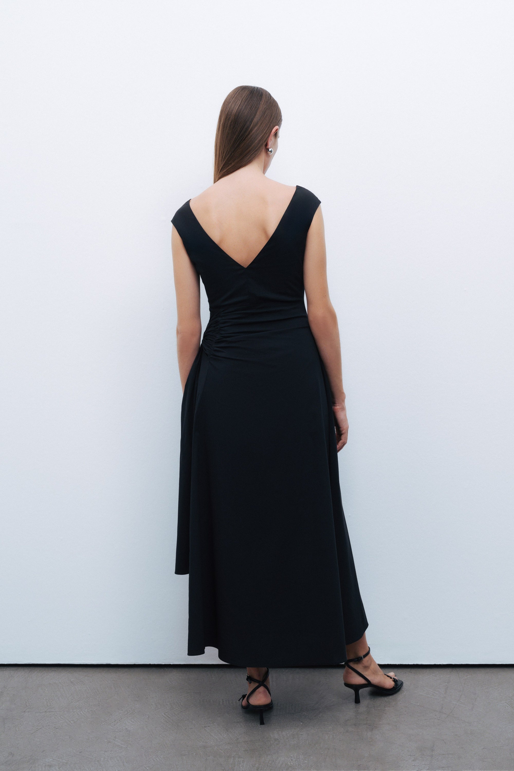 Black Tie Detail Midi Dress