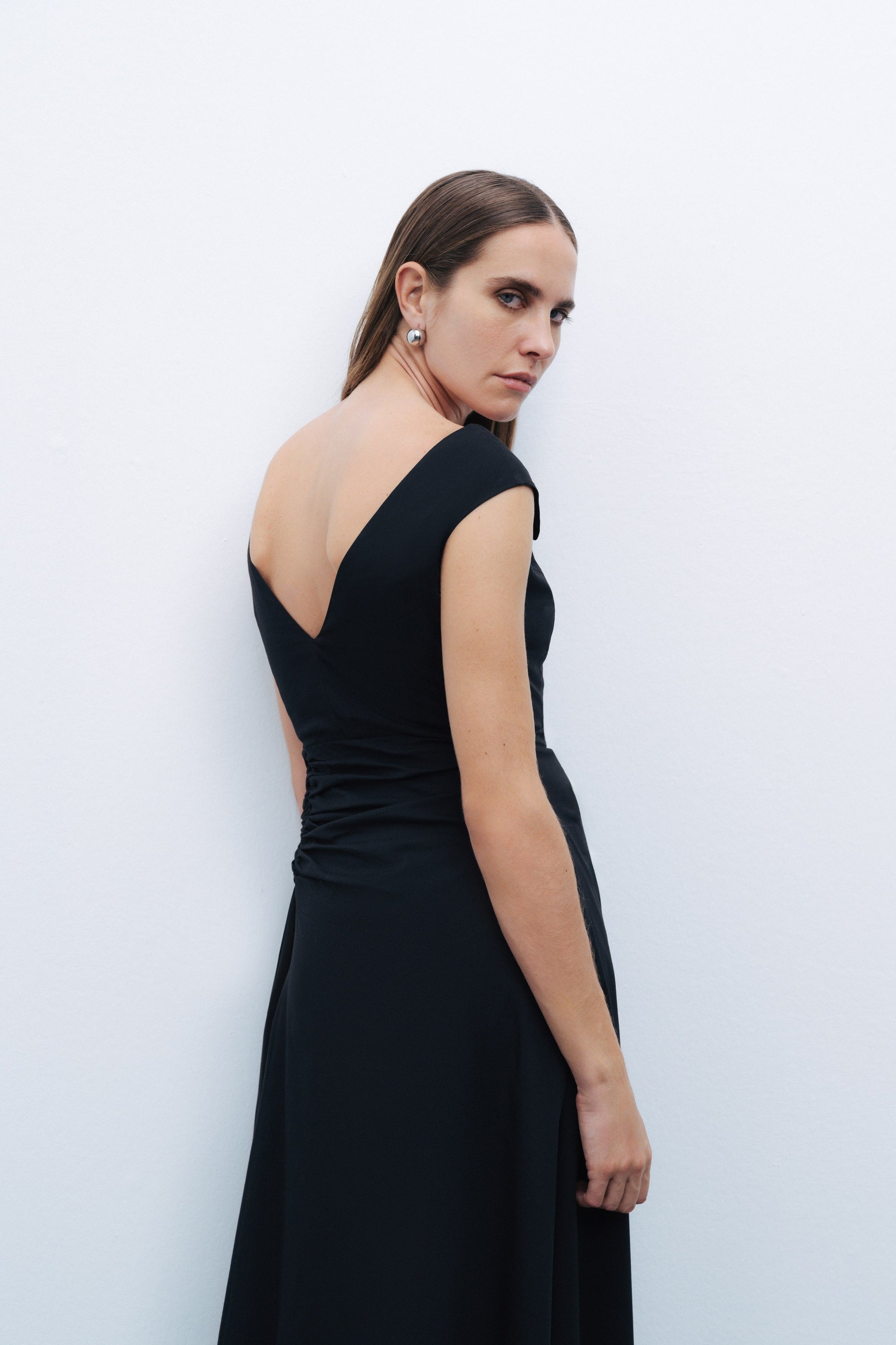 Black Tie Detail Midi Dress