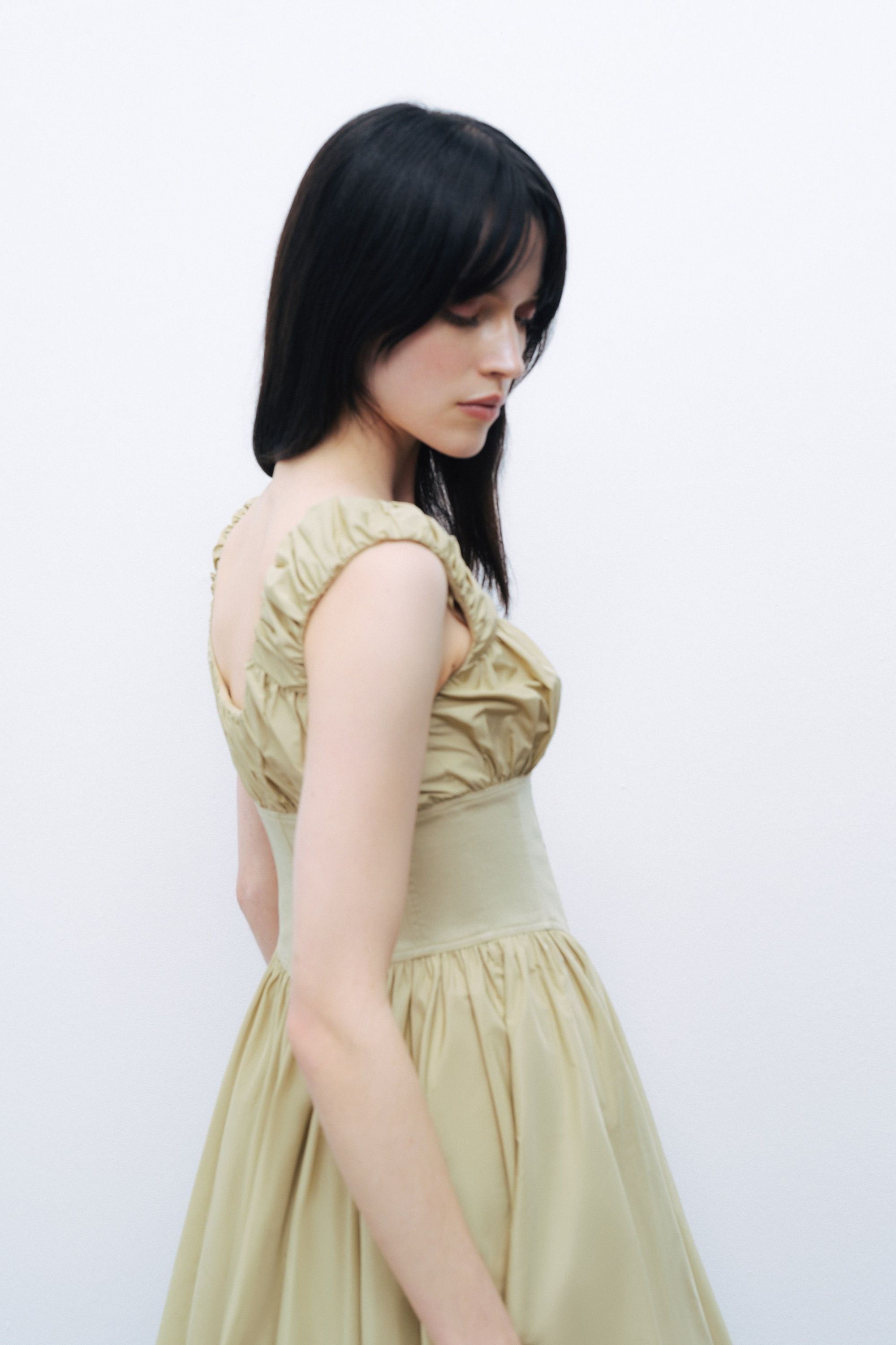 Olive Corset Look Mini Dress