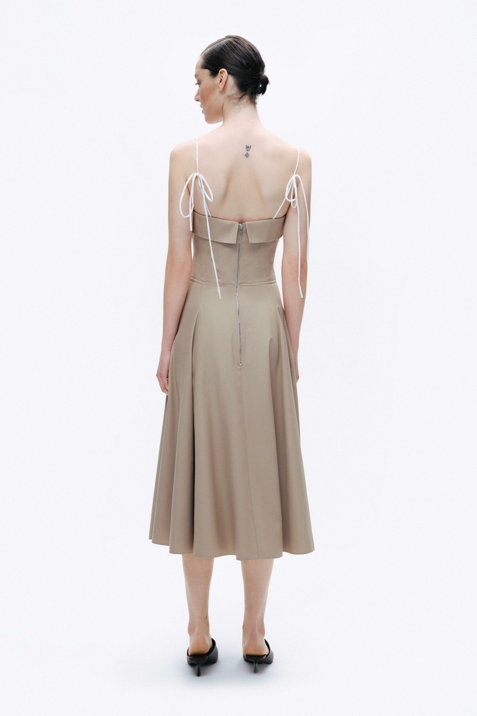 Beige Corset Look Dress