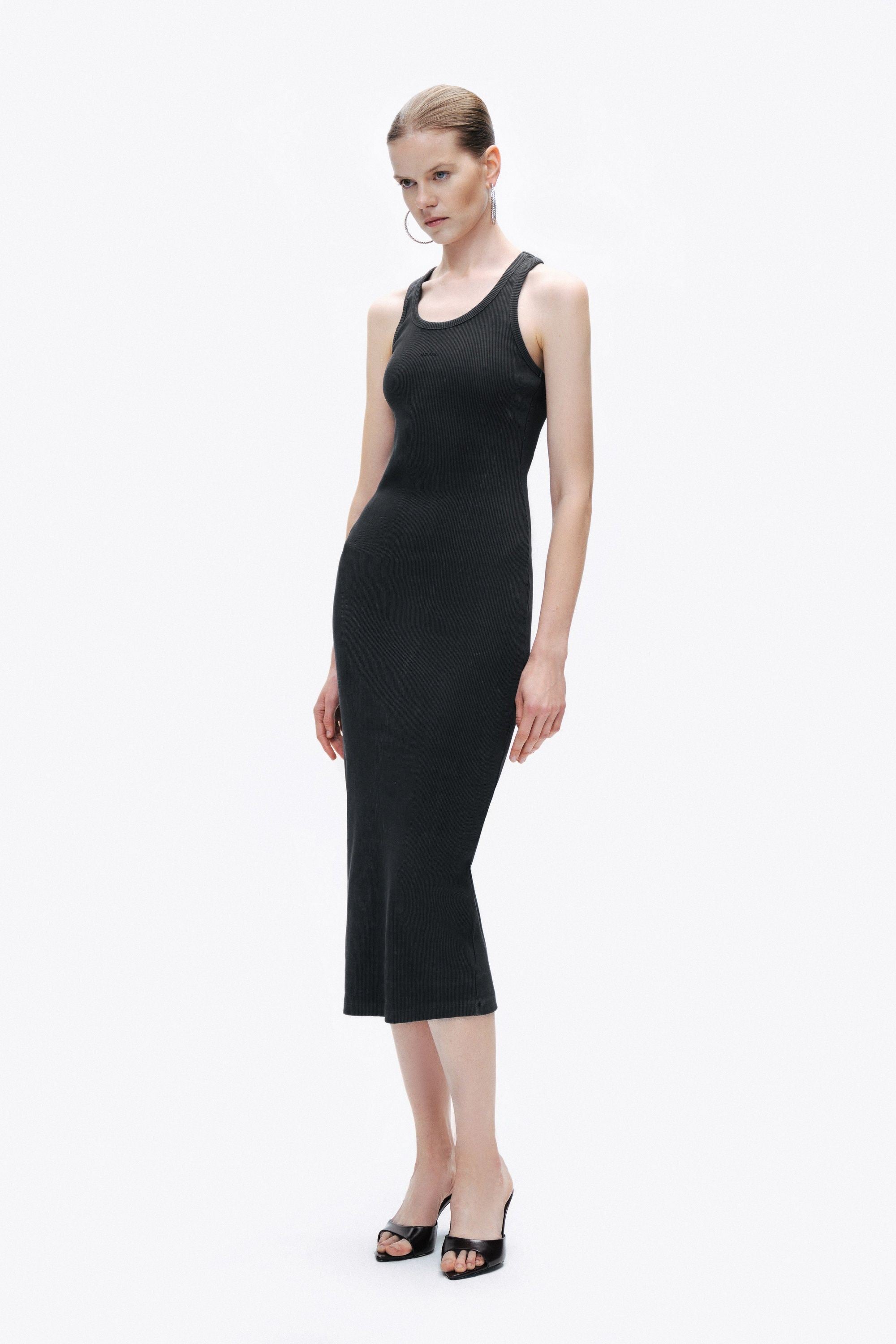 Black Printed Detail Maxi Bodycon Dress