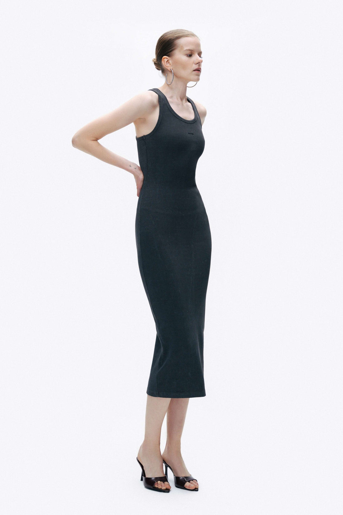 Anthracite Fitted Maxi Bodycon Dress