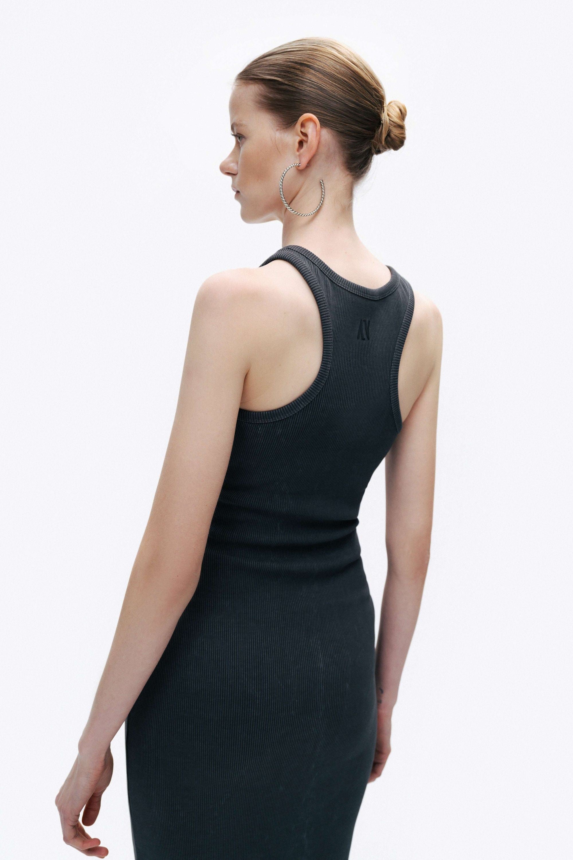 Anthracite Fitted Maxi Bodycon Dress