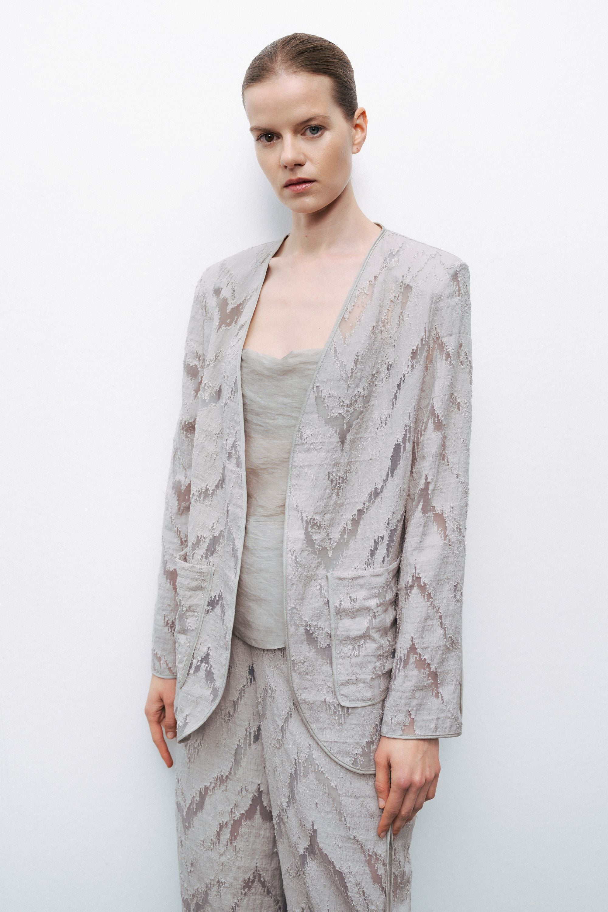 Grey Jacquard Jacket