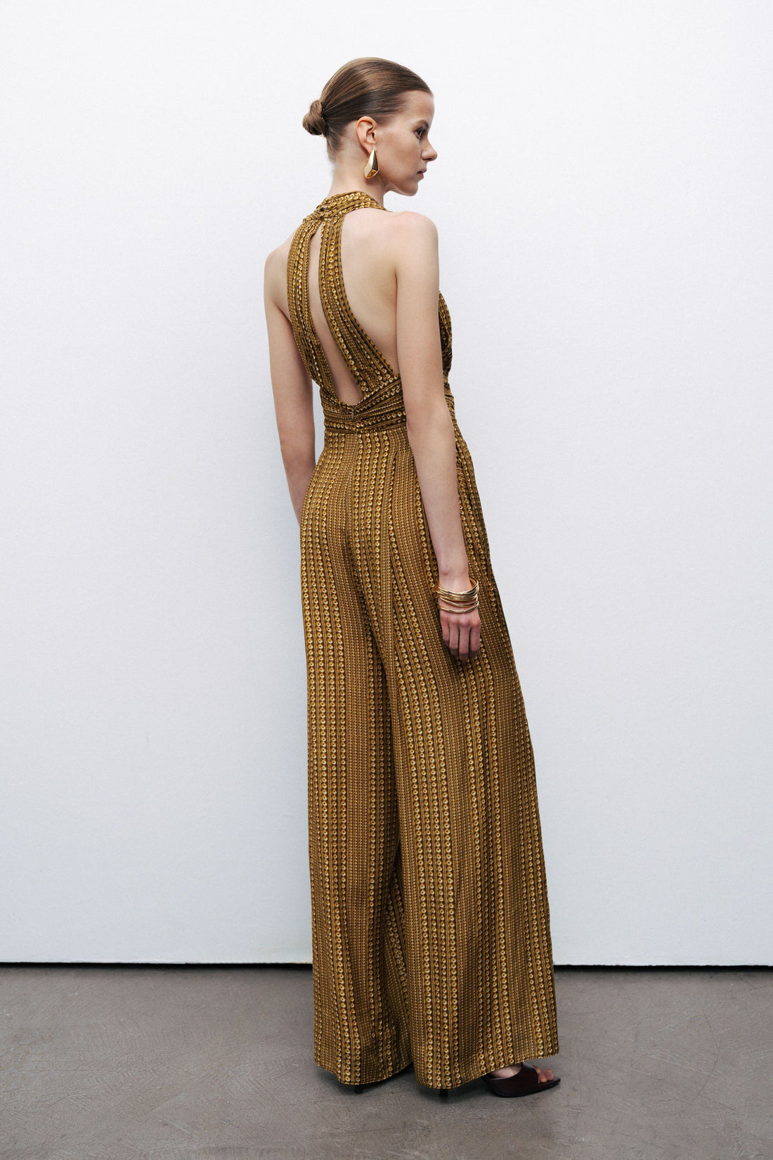 Gold and Stone Accessory Detailed Jumpsuit