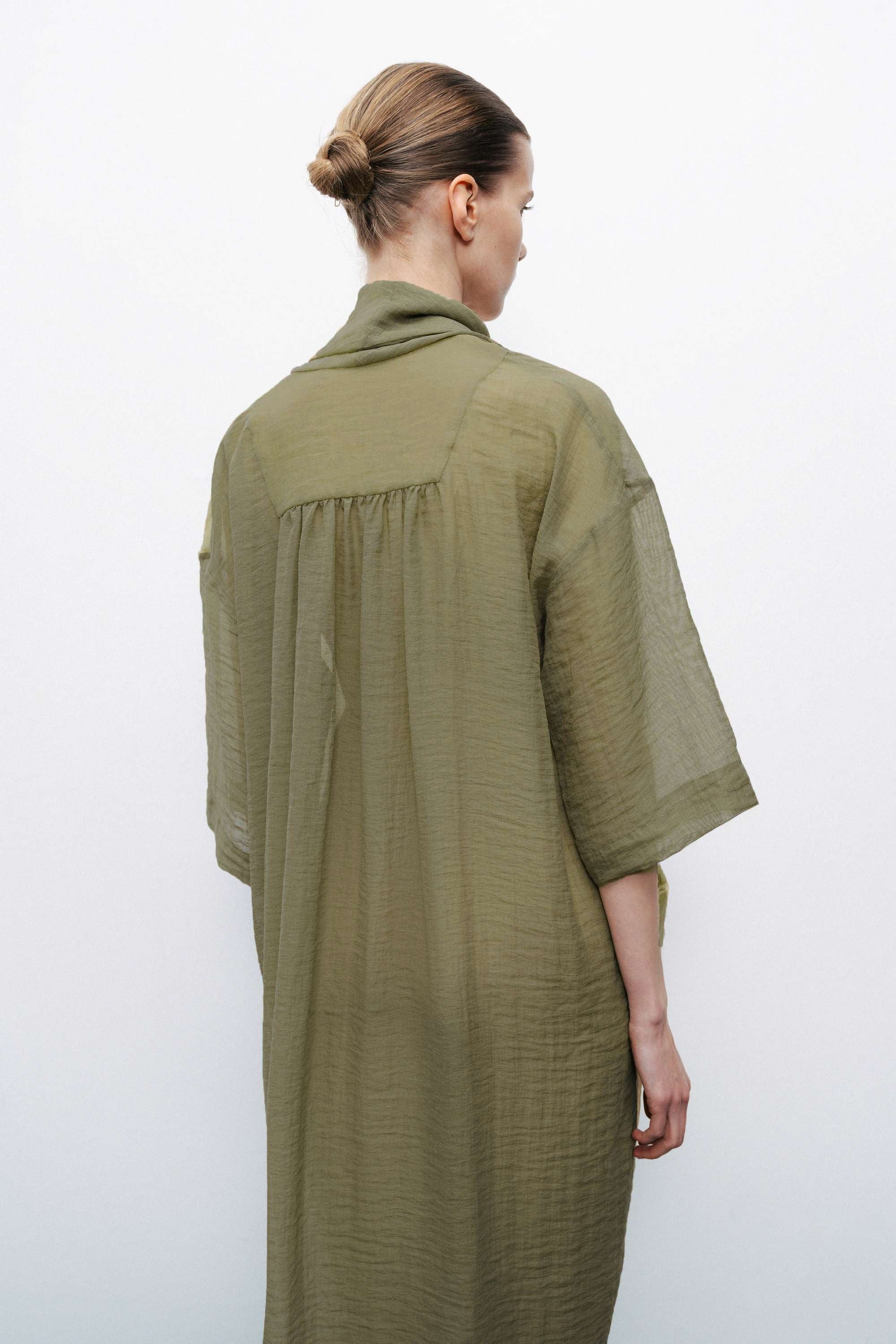 Dark Green Oversized Midi Dress