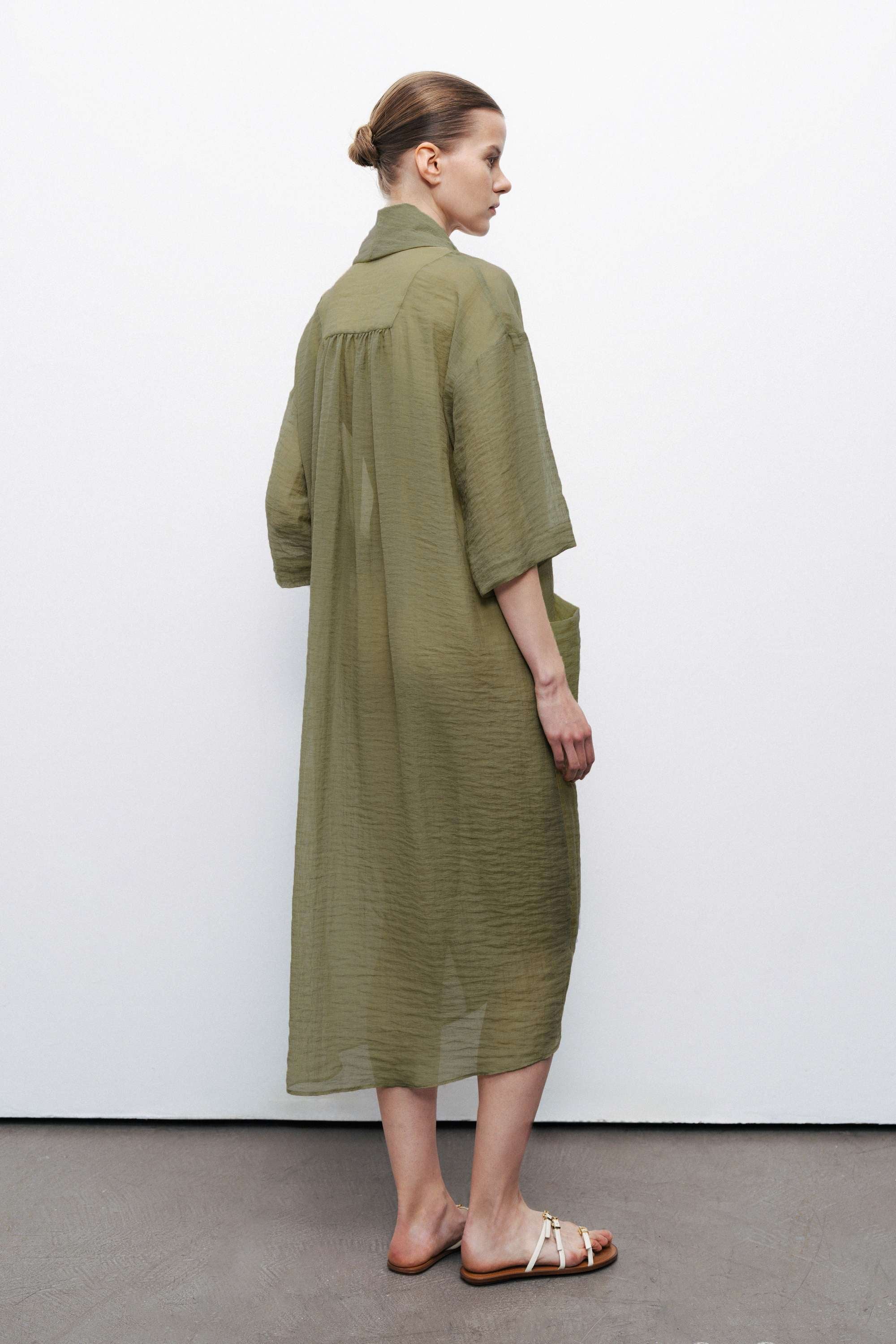 Dark Green Oversized Midi Dress