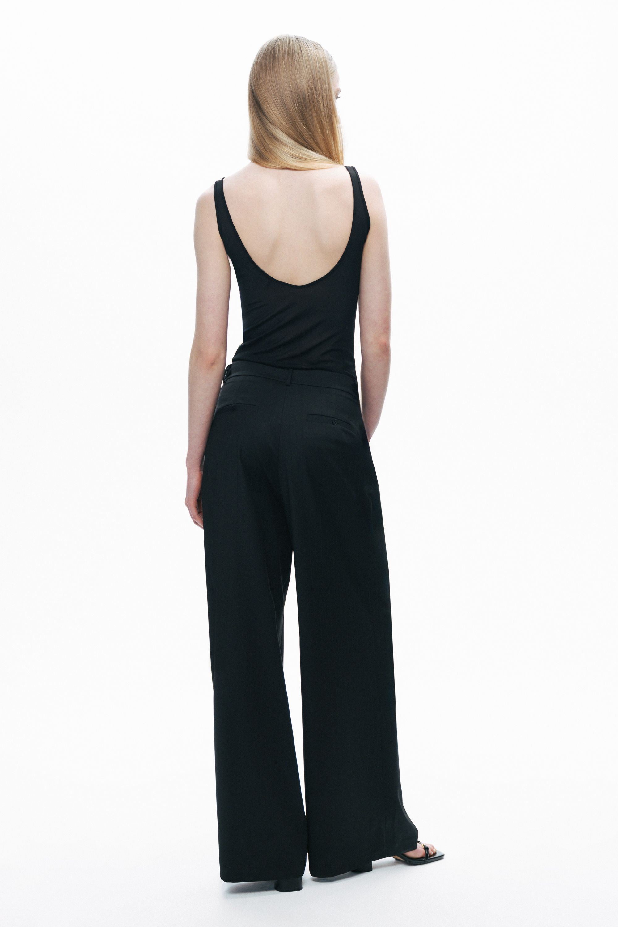 Black Sheer Opeen Back Bodysuit