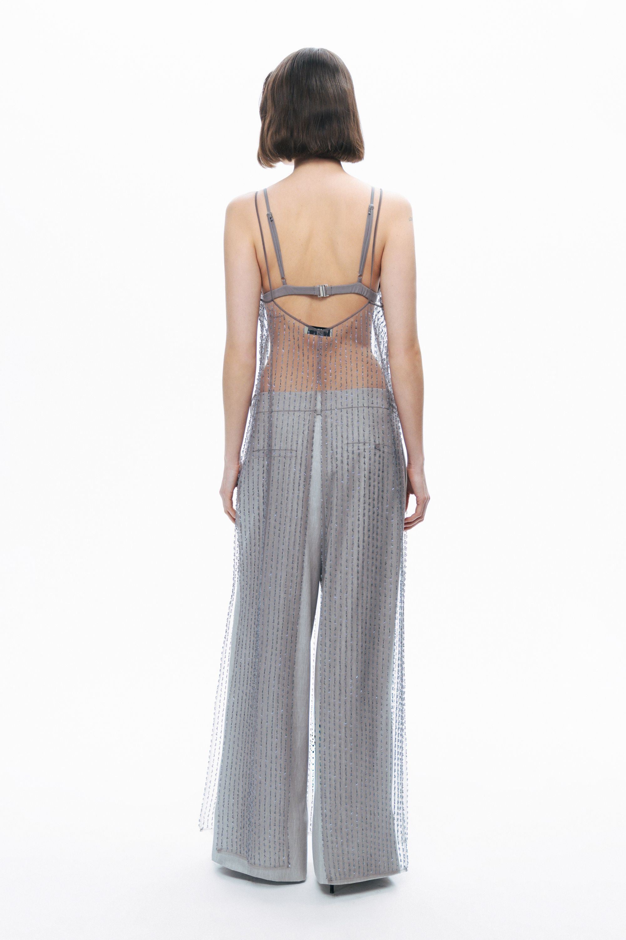 Grey Waist Detailed Low Waist Pants