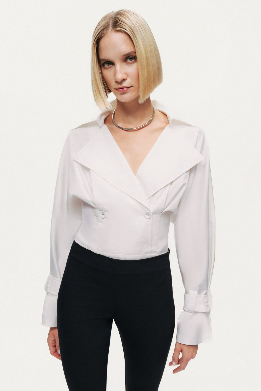 Layered Collar Wrap Bodysuit