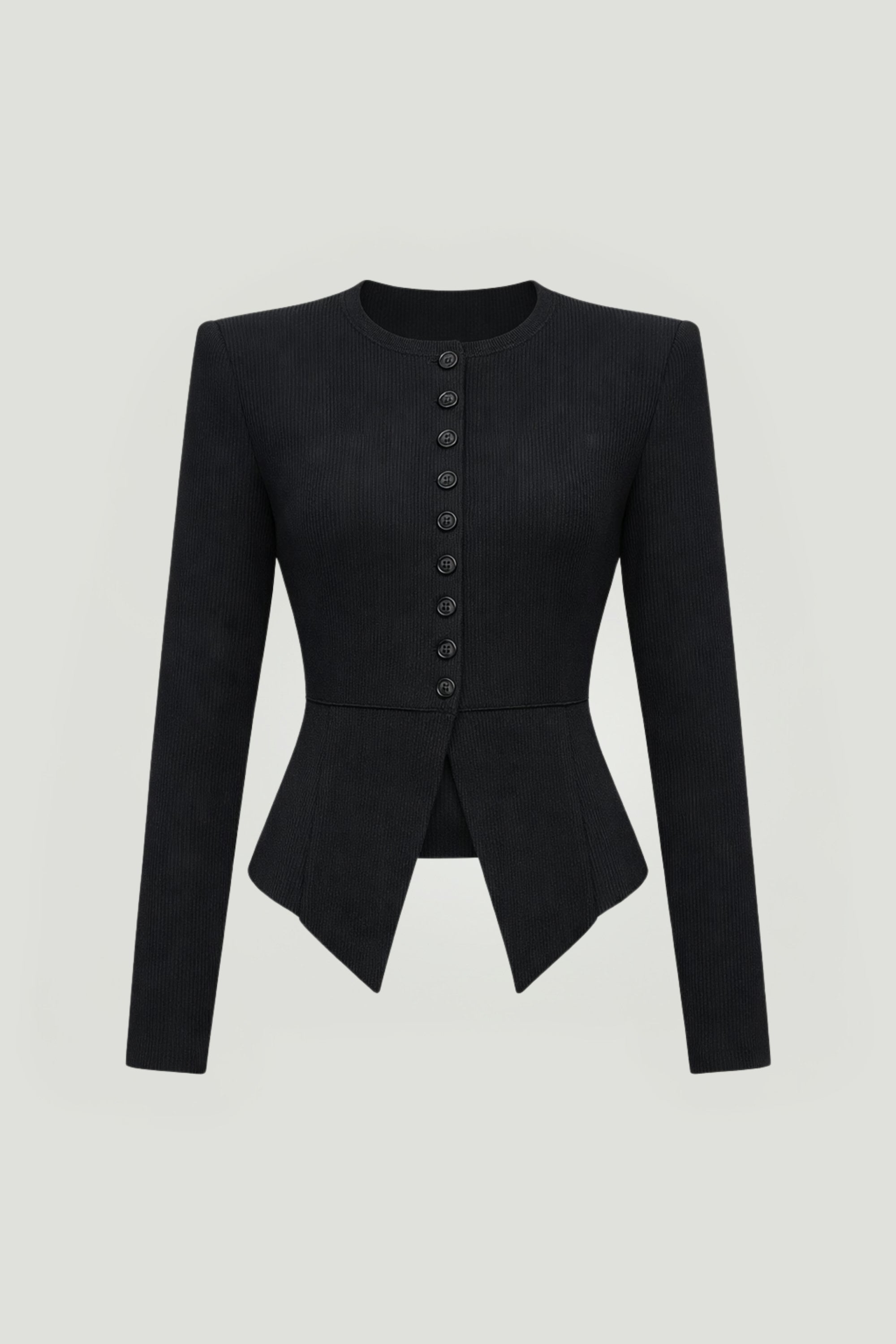 Sculpted Button-Front Knit Top