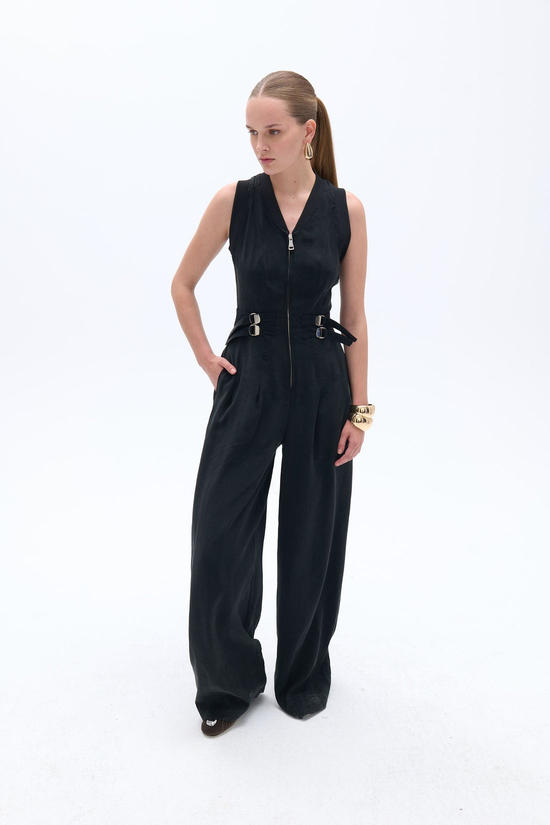 Bomber Neck Jumpsuit (Final Sale)