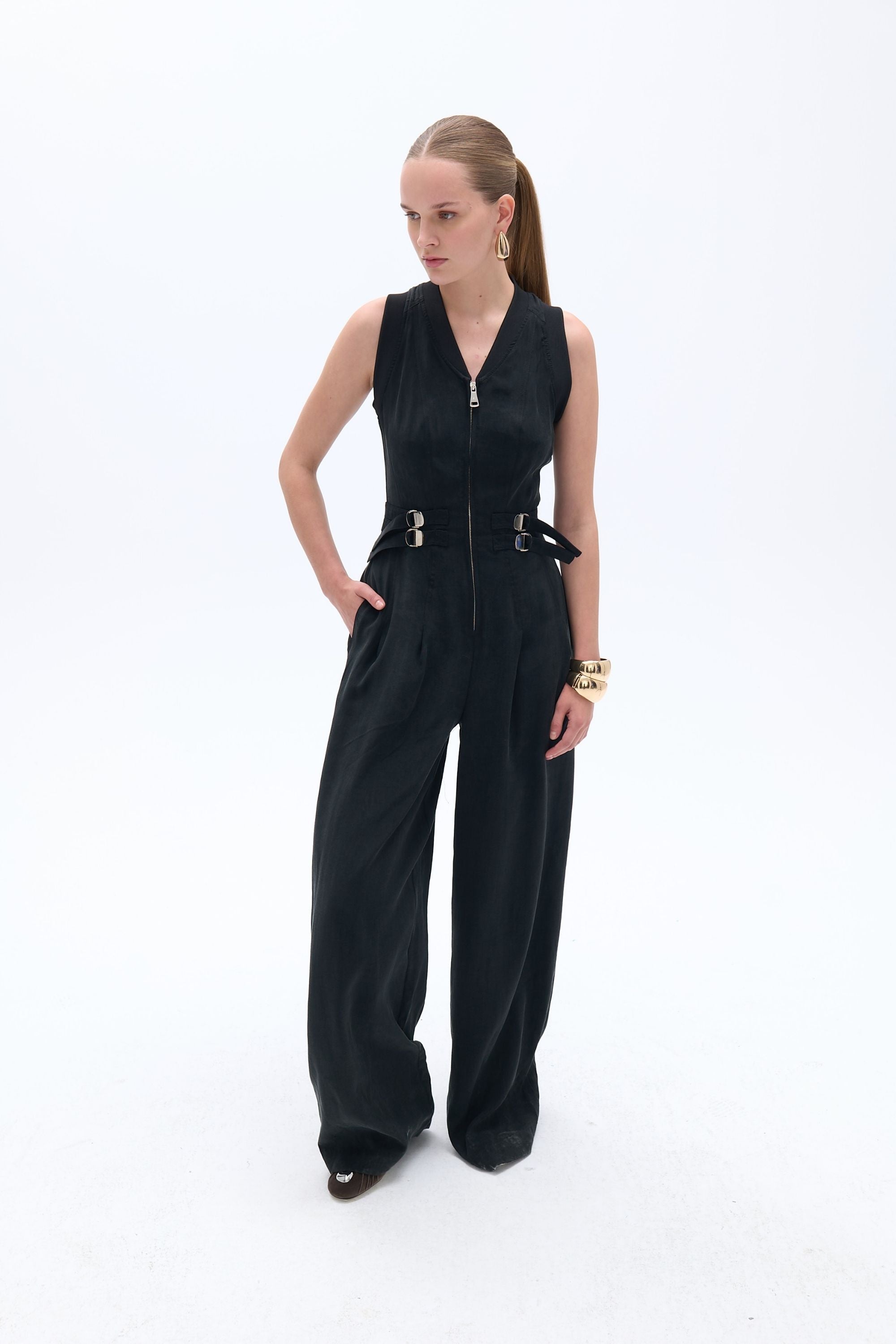Bomber Neck Jumpsuit (Final Sale)