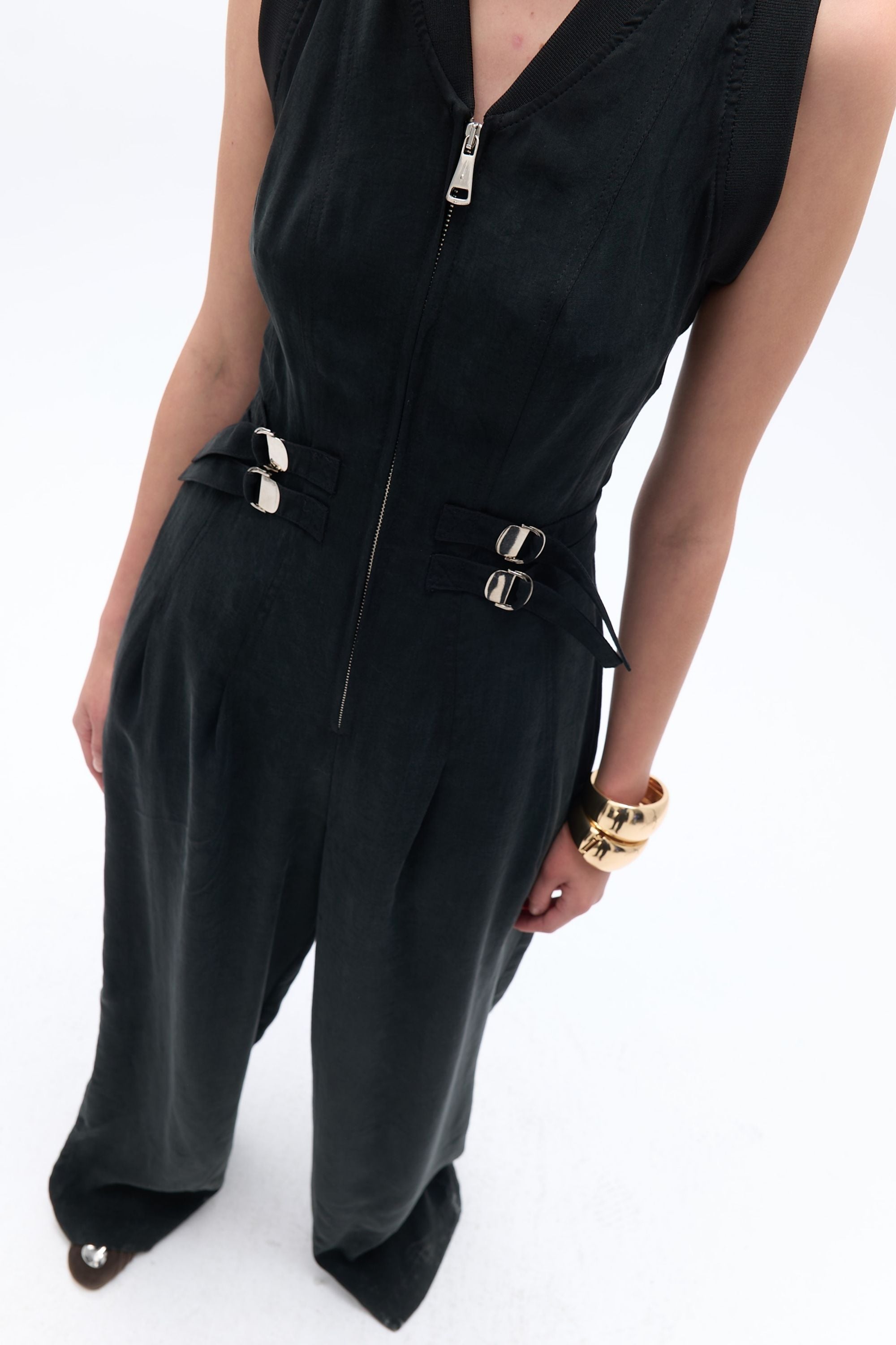 Bomber Neck Jumpsuit (Final Sale)