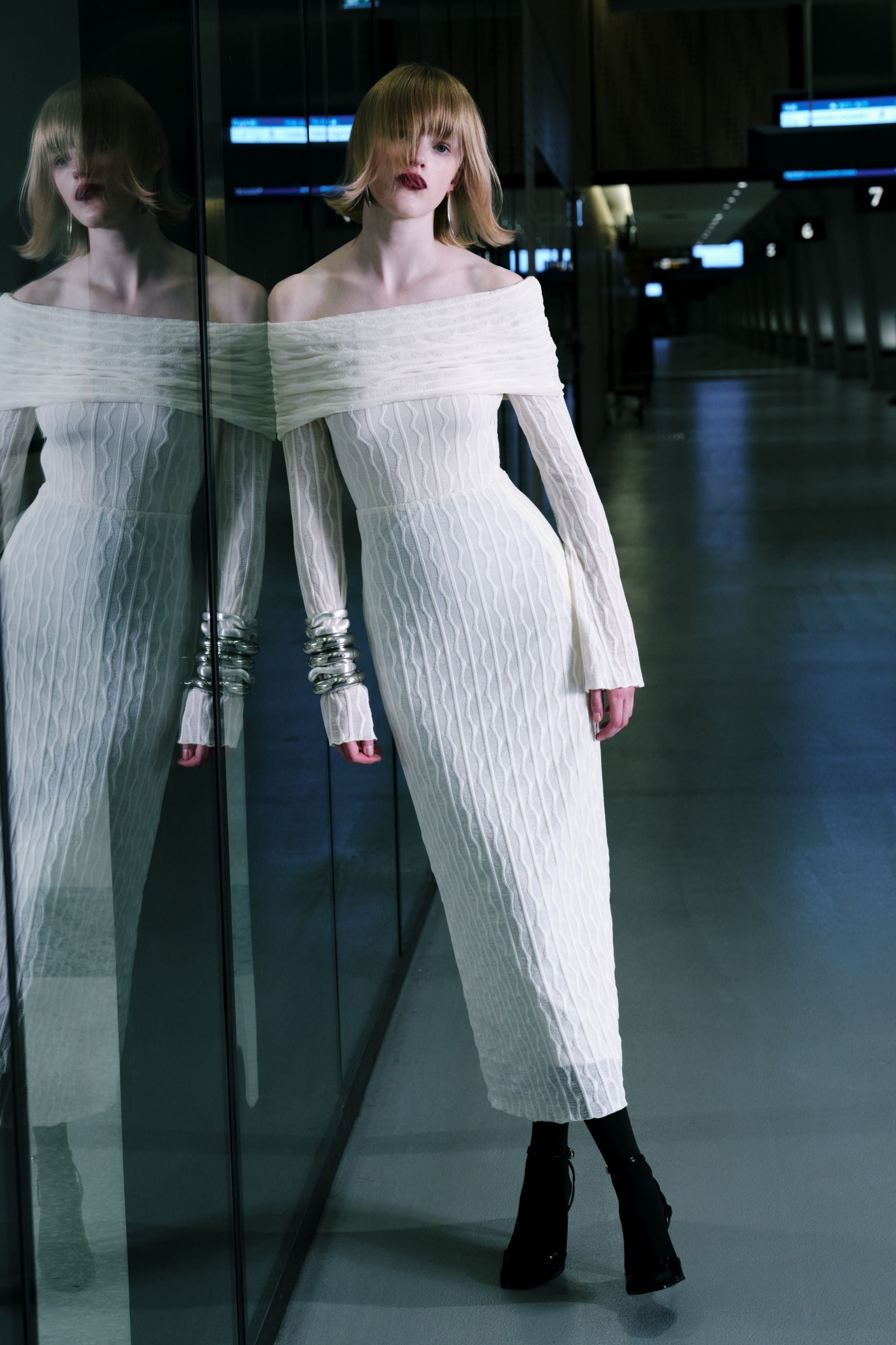 Off Shoulder Layered Design Dress (Final Sale)