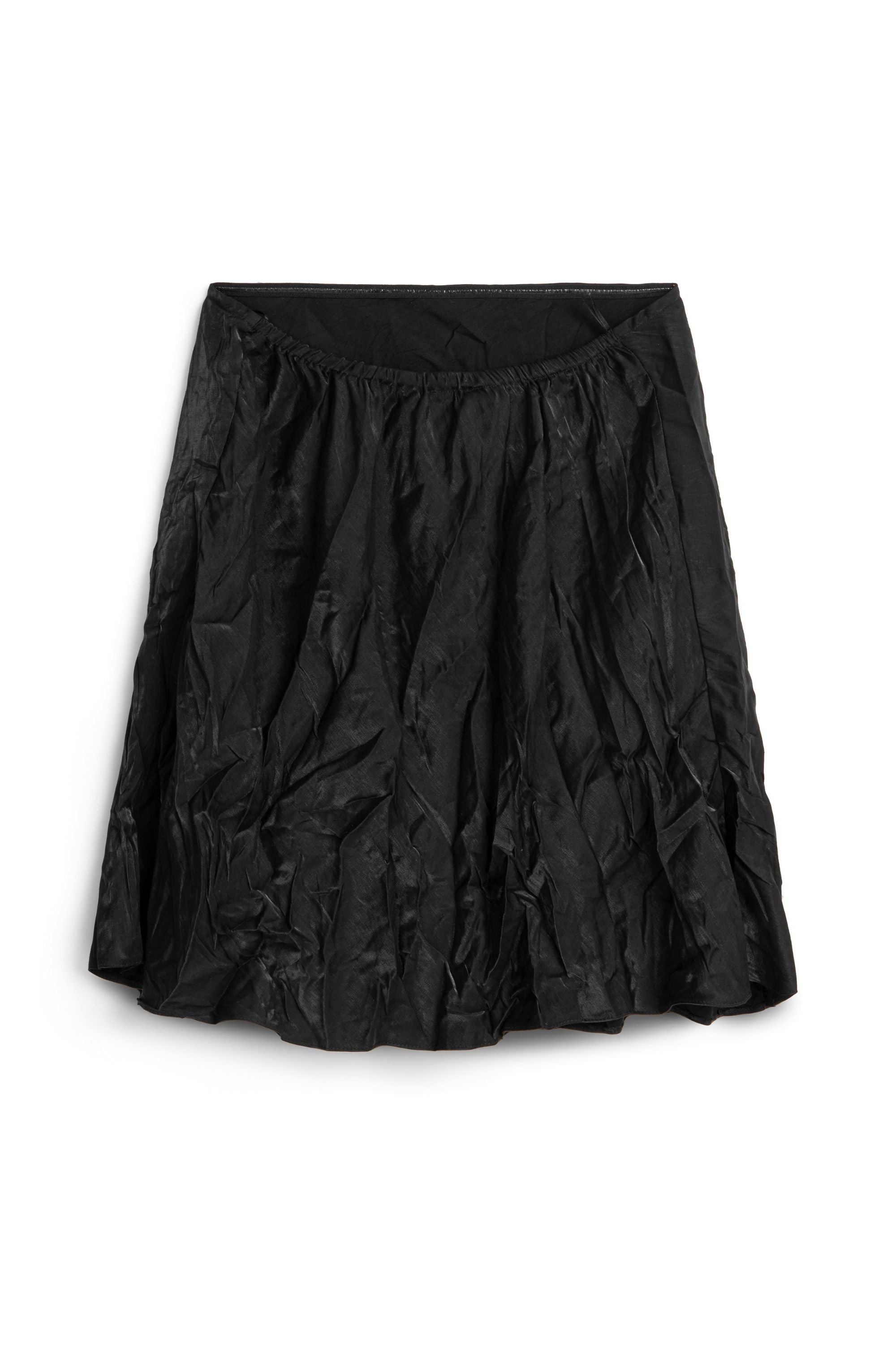 Black Wrinkled Strapless Blouse