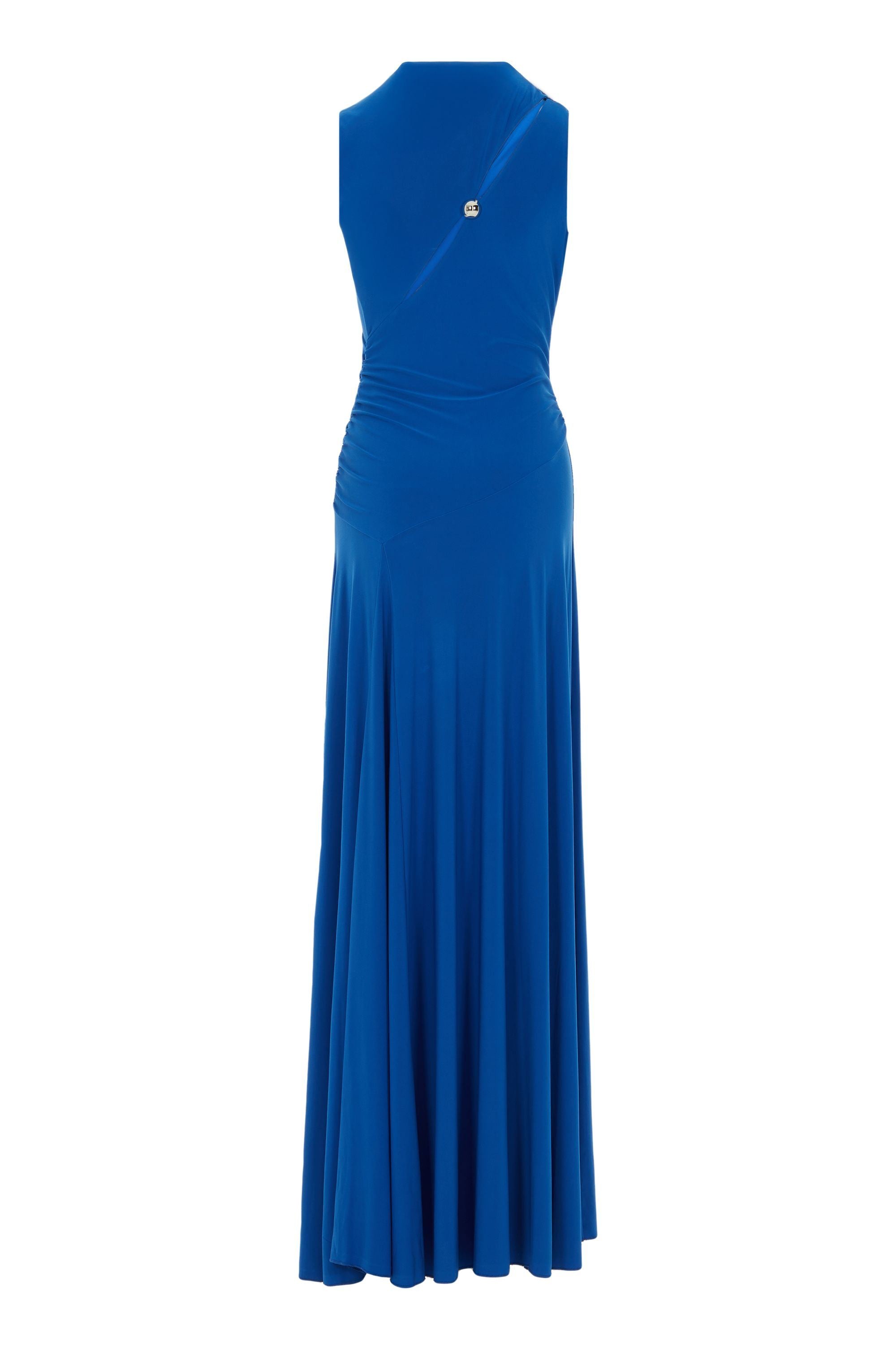 Saxe Asymmetric Draped Cut-Out Dress