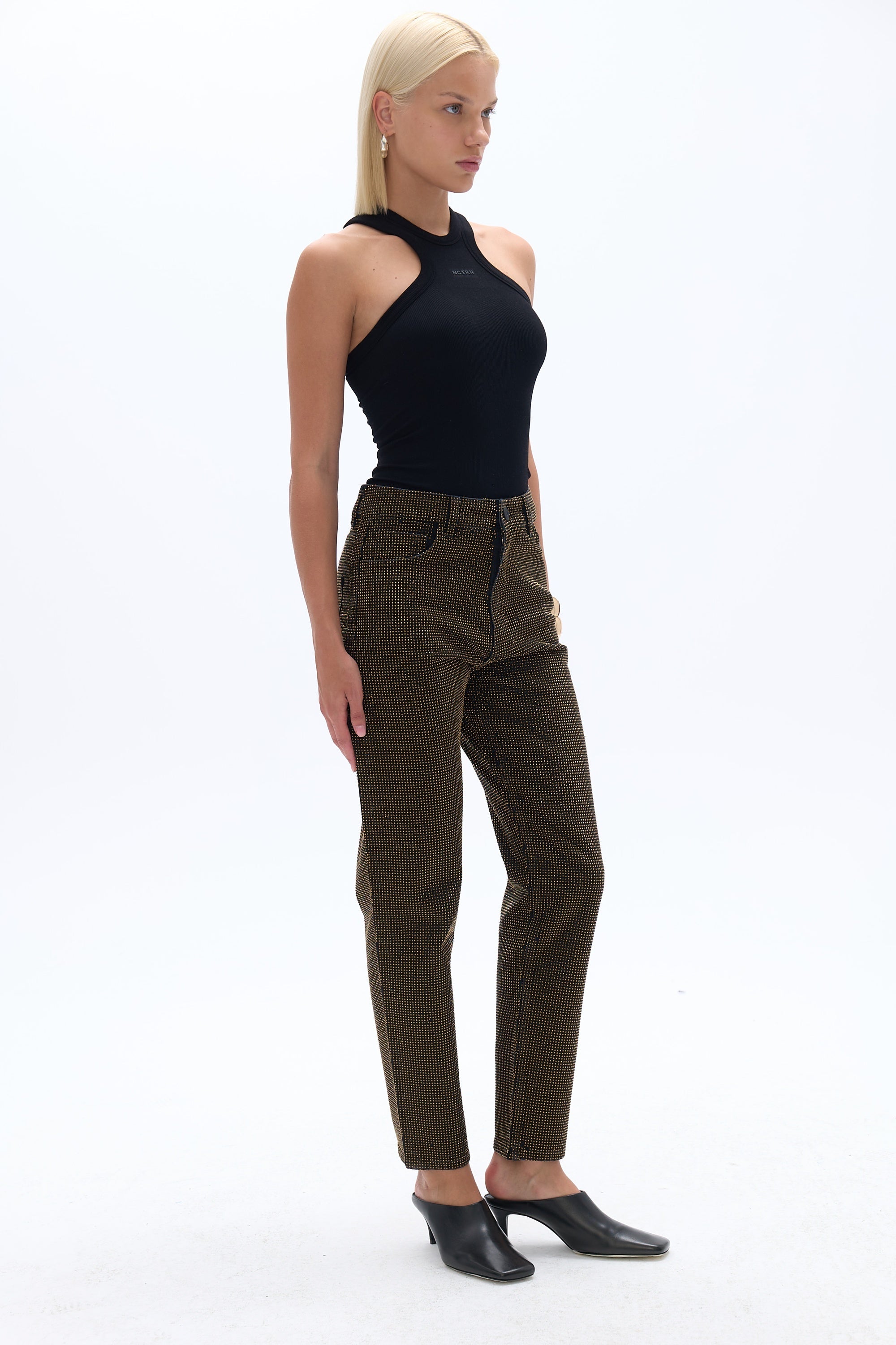 Stone Embroidered Mom Fit Jeans (Final Sale)