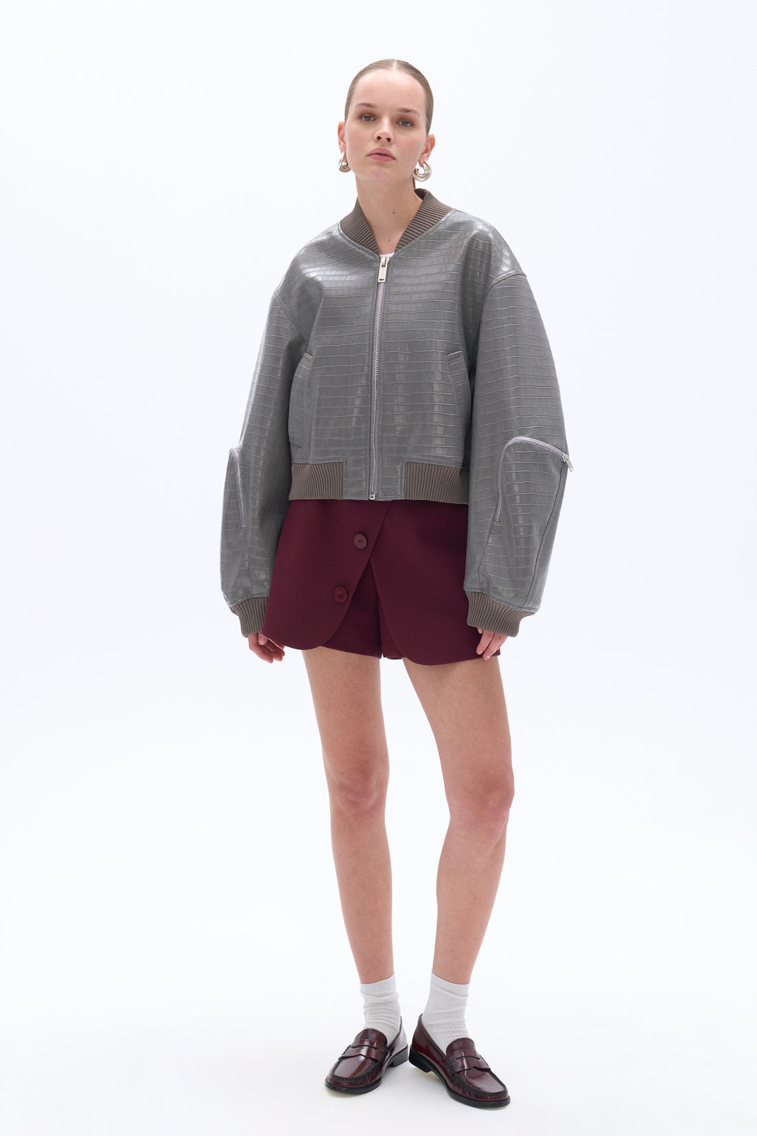 Faux Leather Bomber Jacket (Final Sale)