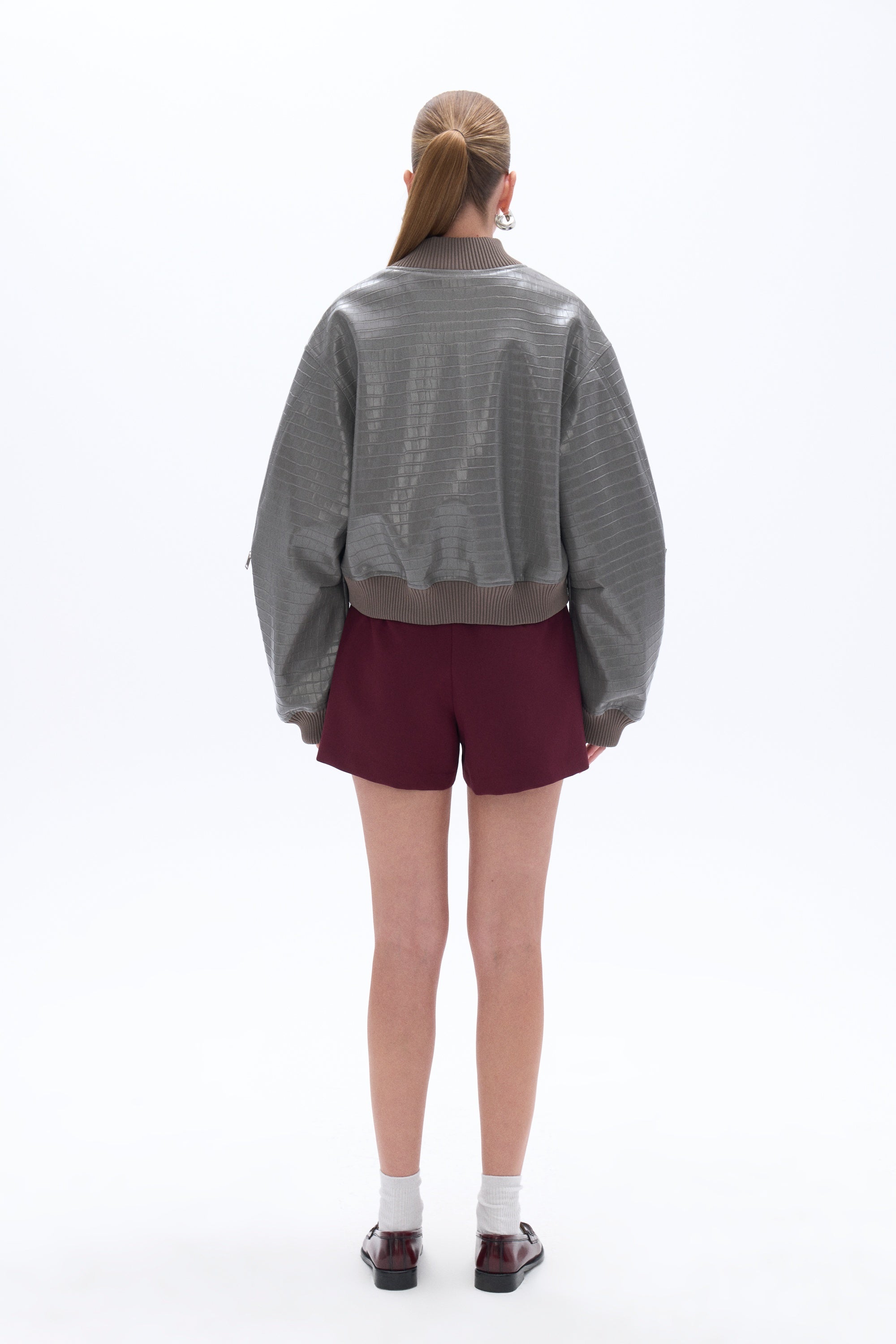 Faux Leather Bomber Jacket (Final Sale)