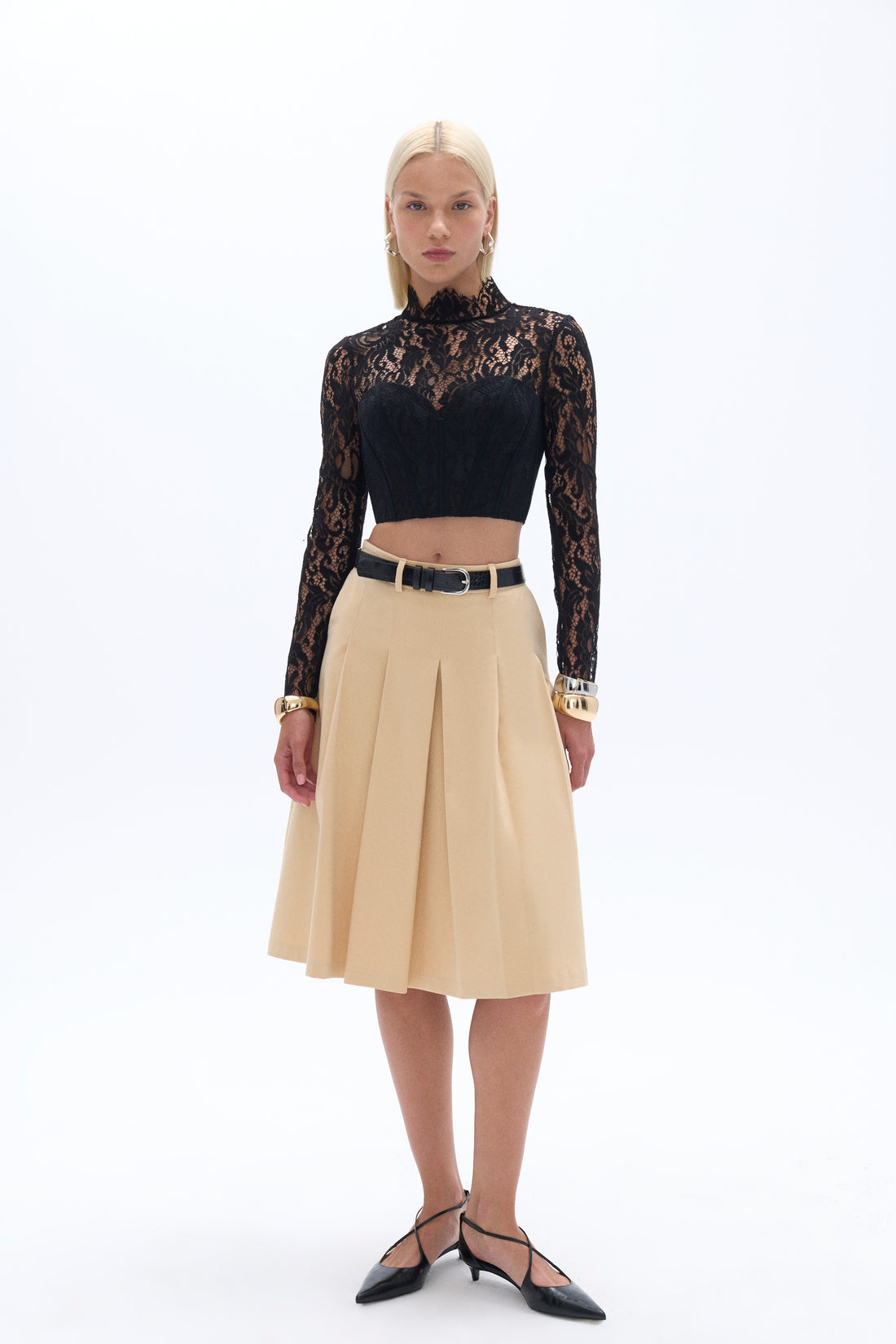 Corset-Look Lace Blouse (Final Sale)